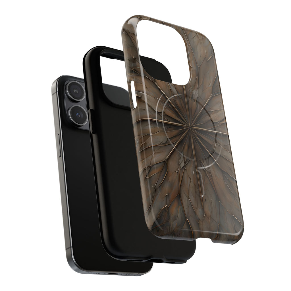 Earthstone Mandala - Kaleidoscope Collection Artistic Taupe Burst - iPhone 15 Pro MagSafe Phone Case
