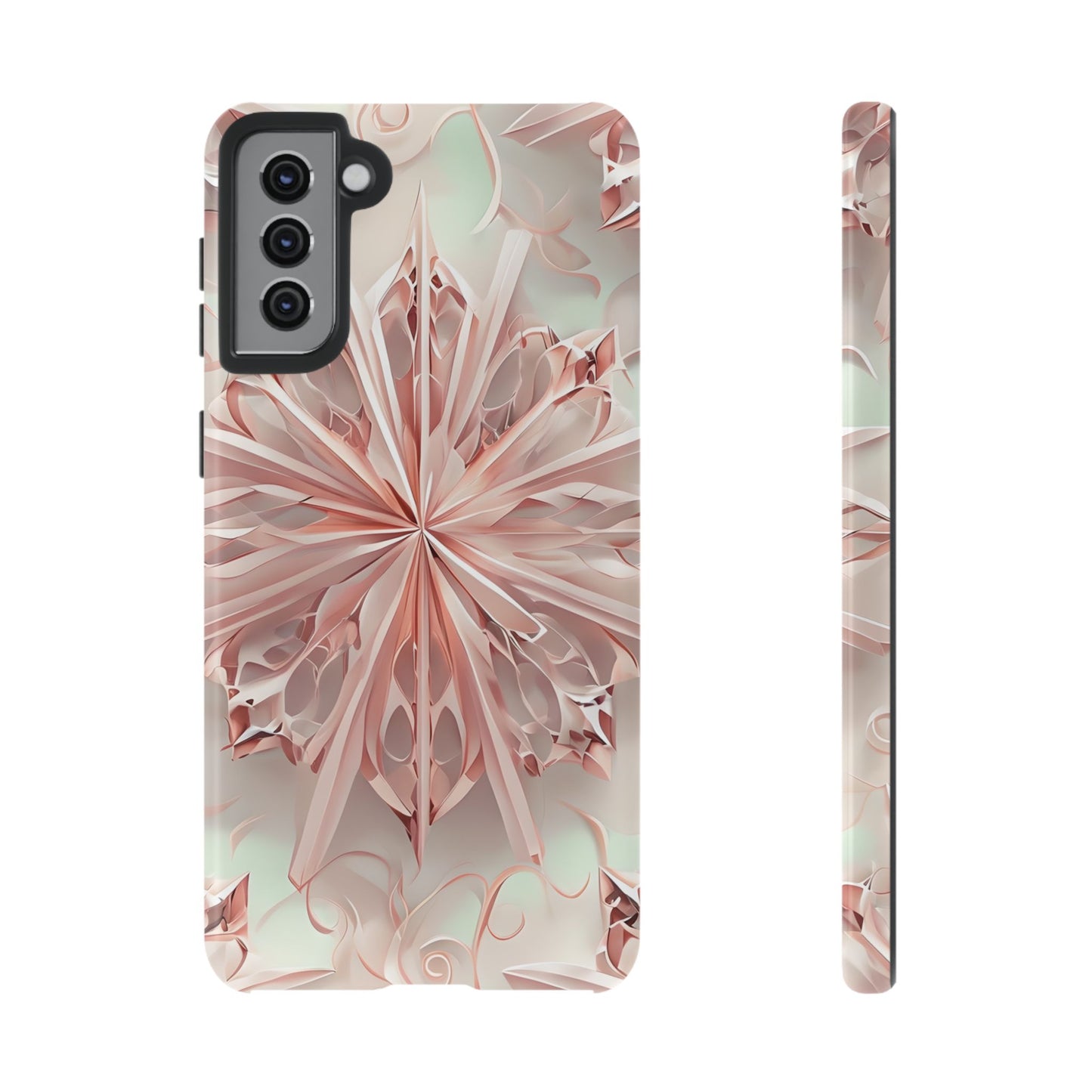 Blush Frost from our Kaleidoscope Collection - Samsung Galaxy tough case - Soft Pink Geometric Floral Design