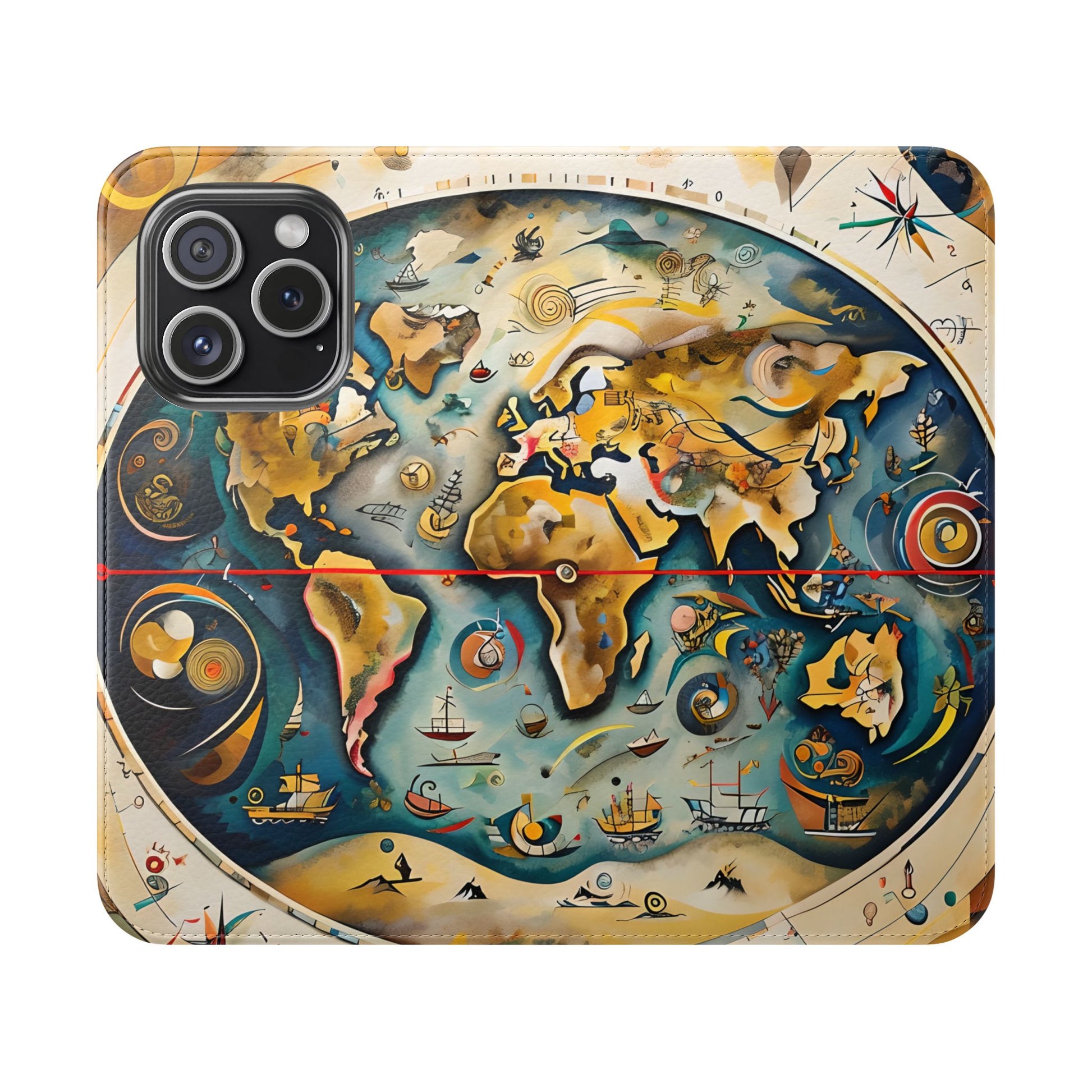 Celestial Map - Vintage-Inspired Phone Wallet Case for iPhone 15 Pro