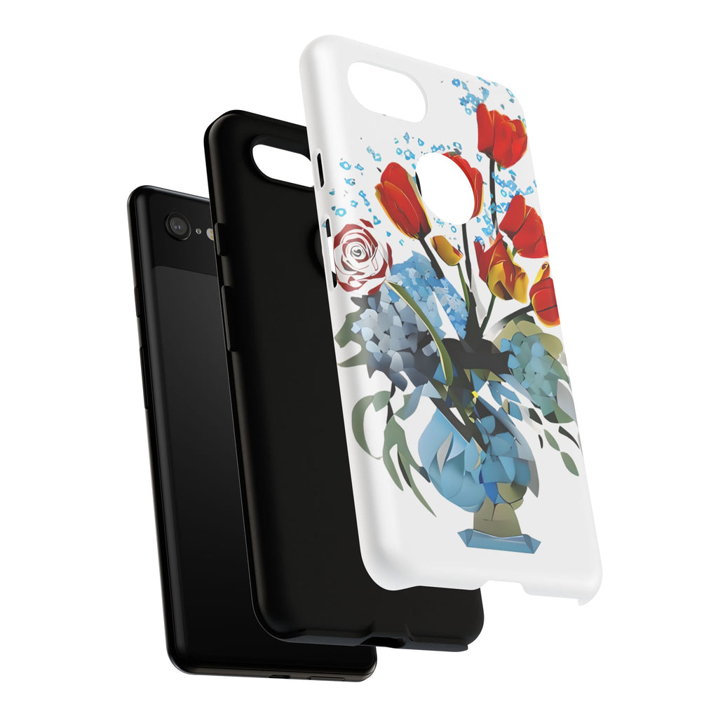 Bouquet Brilliance - Artistic Floral Google Pixel 3XL Tough Phone Case - Vibrant Tulip, Rose & Hydrangea Design