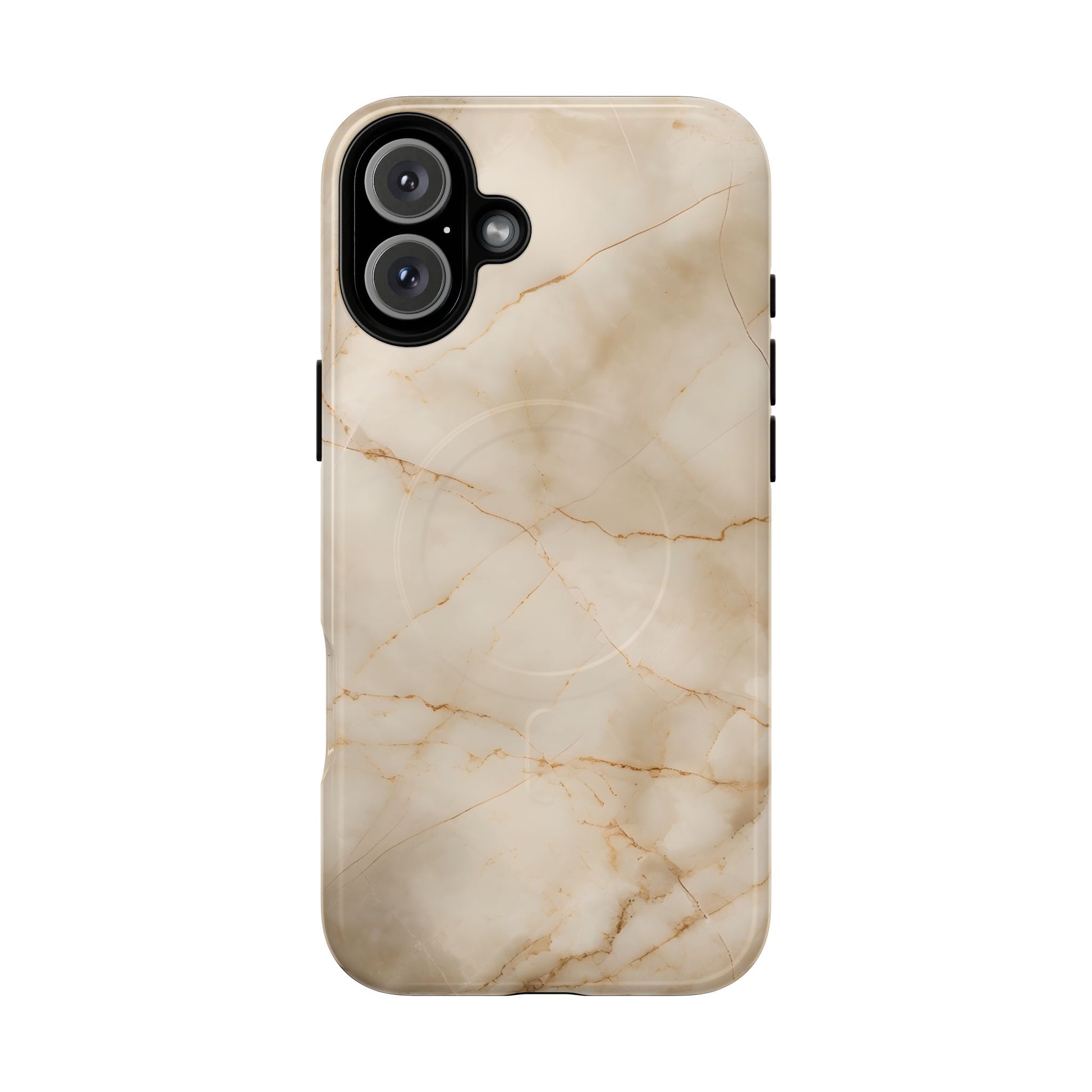 Parchment Mist - iPhone 16 Plus MagSafe Phone Case - Neutral Beige Marble Design