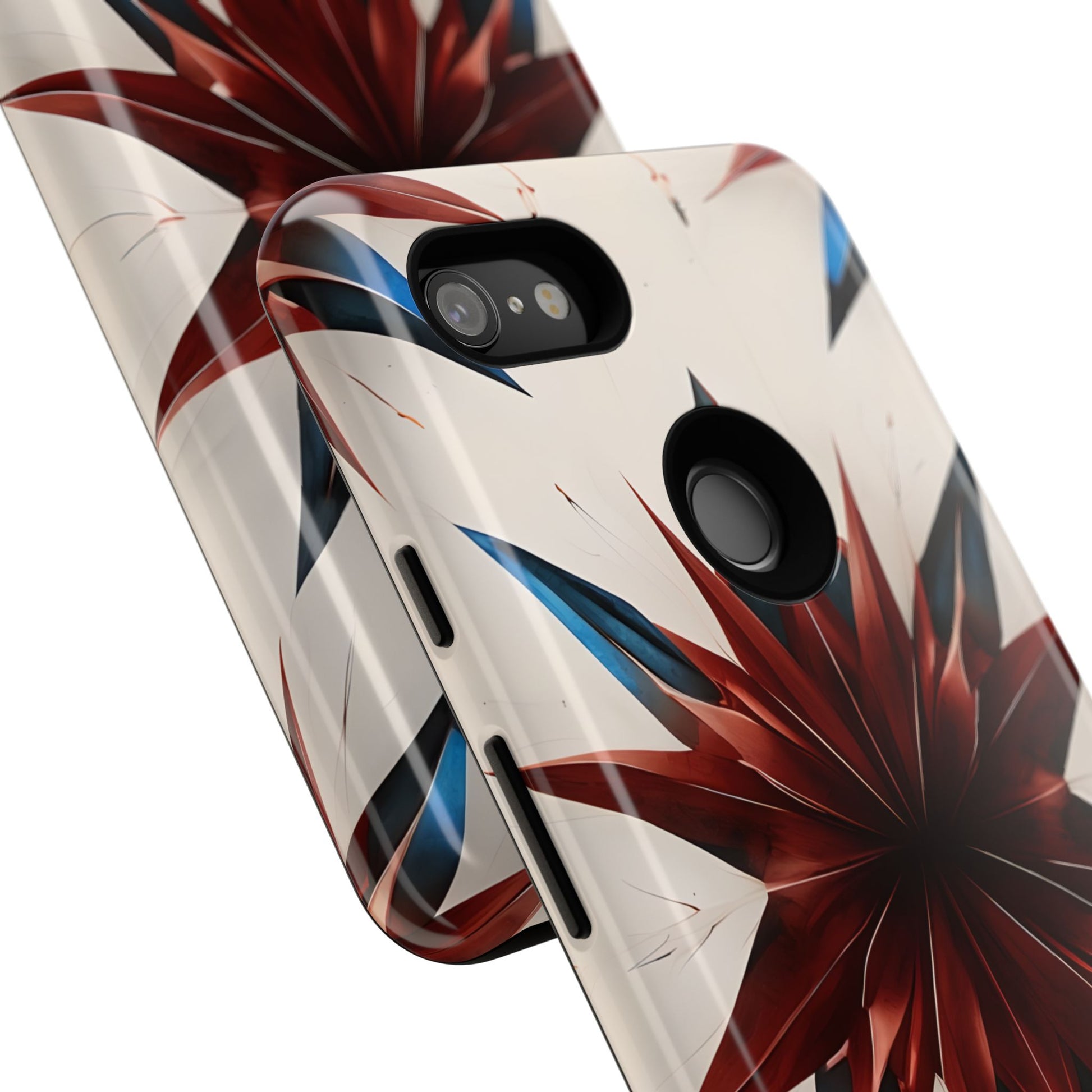 Garnet Starburst - Kaleidoscope Collection Gemstone Floral - Google Pixel 3XL Tough Phone Case - Floral Burst Design
