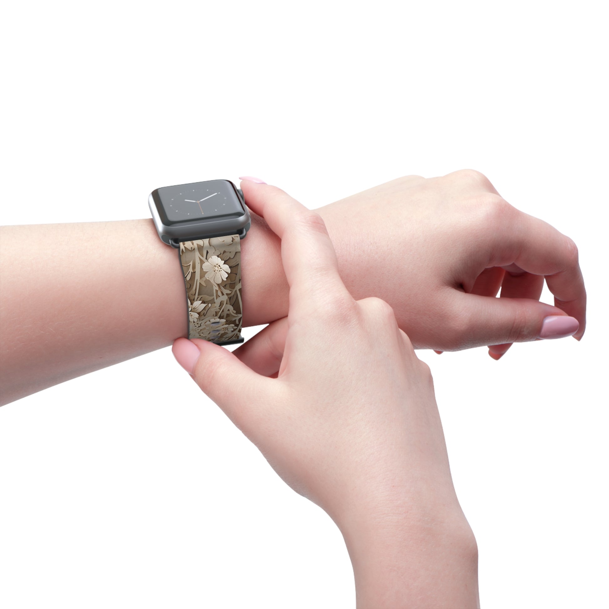 Moonlit Garden Apple Watch Band - Premium Custom Strap for Series 1-9, SE & Ultra - Artistic Vegan Leather
