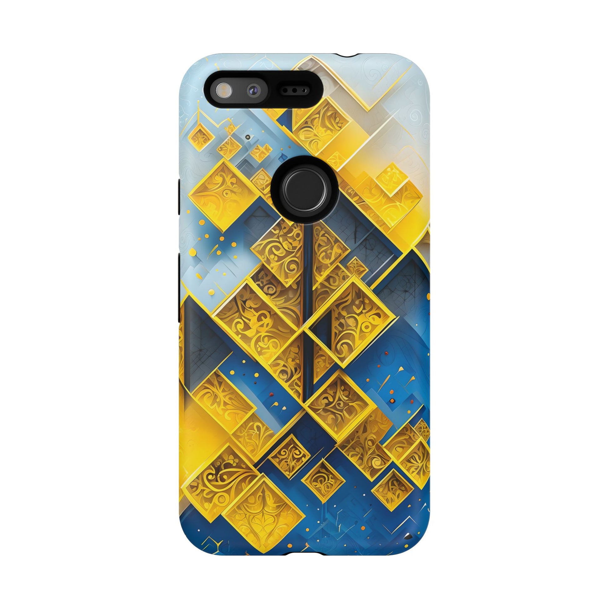 Golden Ascent Luxe Geometric Google Pixel Tough Case - Elegant Abstract Gold Design