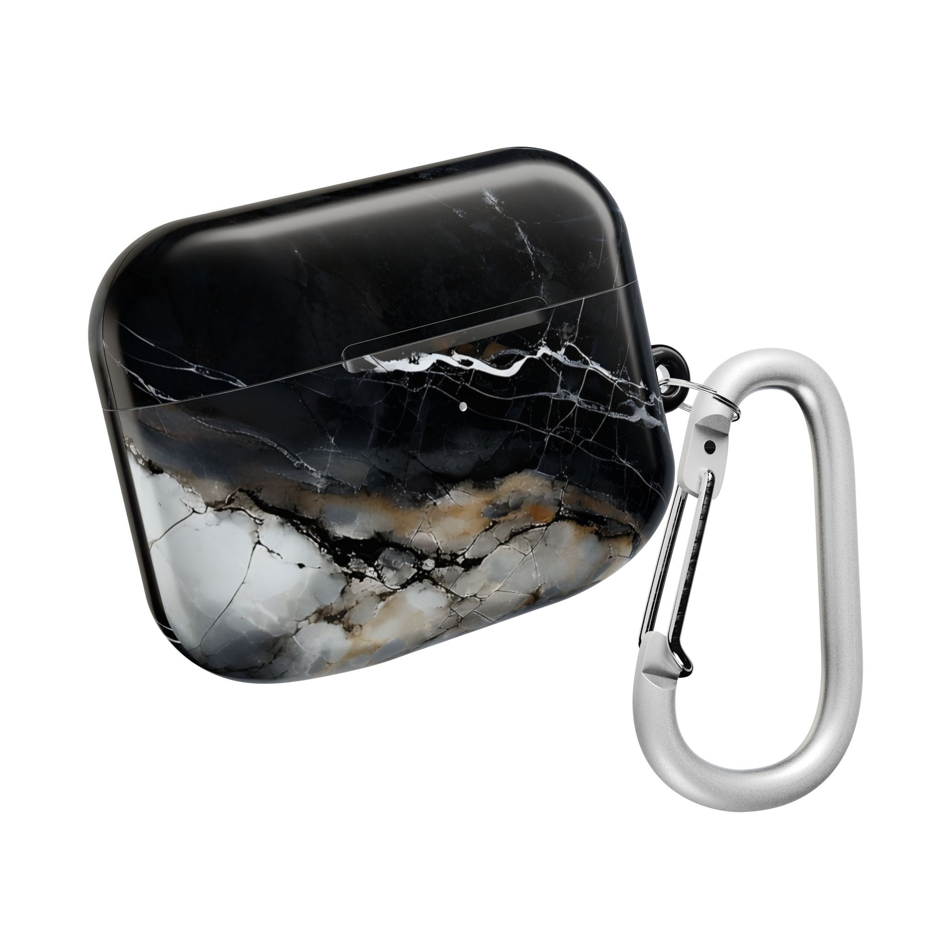 Obsidian Vein AirPod Case - Black Marble Earbud Cover for Gen 1, 2, 3, Pro Gen 1 & 2