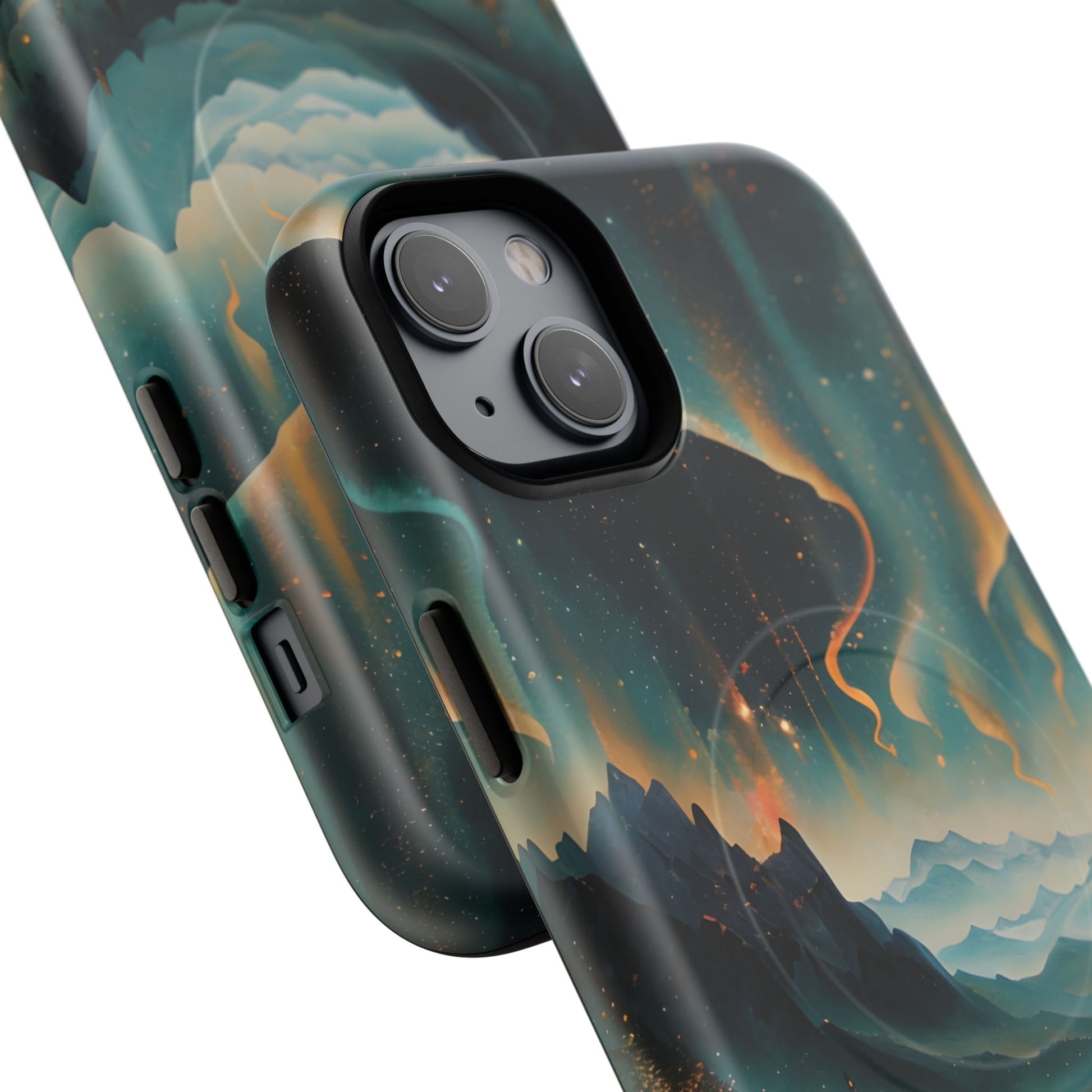 Aurora Dreamscape iPhone 14 Plus Case – Northern Lights Art, MagSafe Compatible, Tough Shockproof Cover