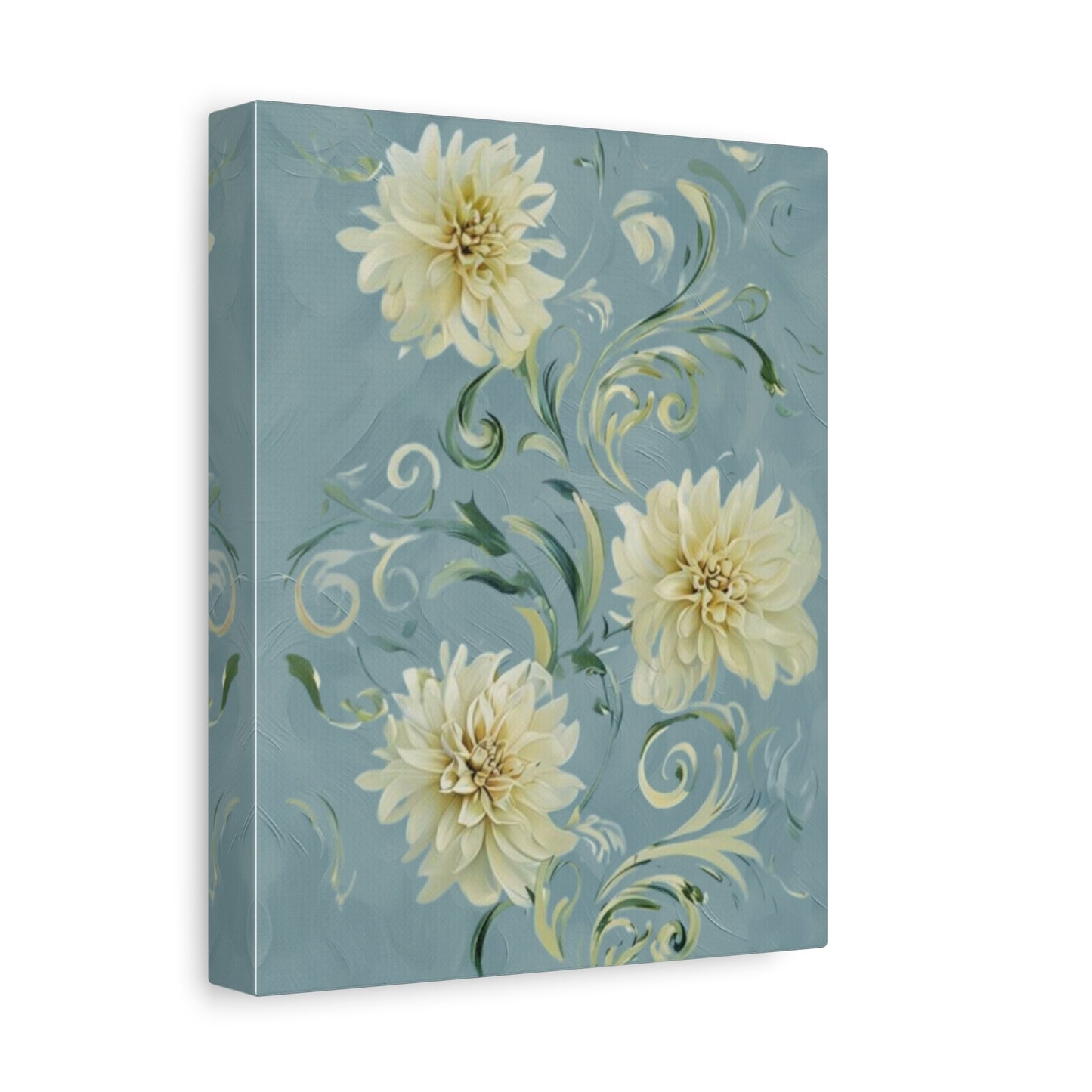 Golden Dahlia Trio - Vertical Botanical Wall Art with Elegant Warm Tones