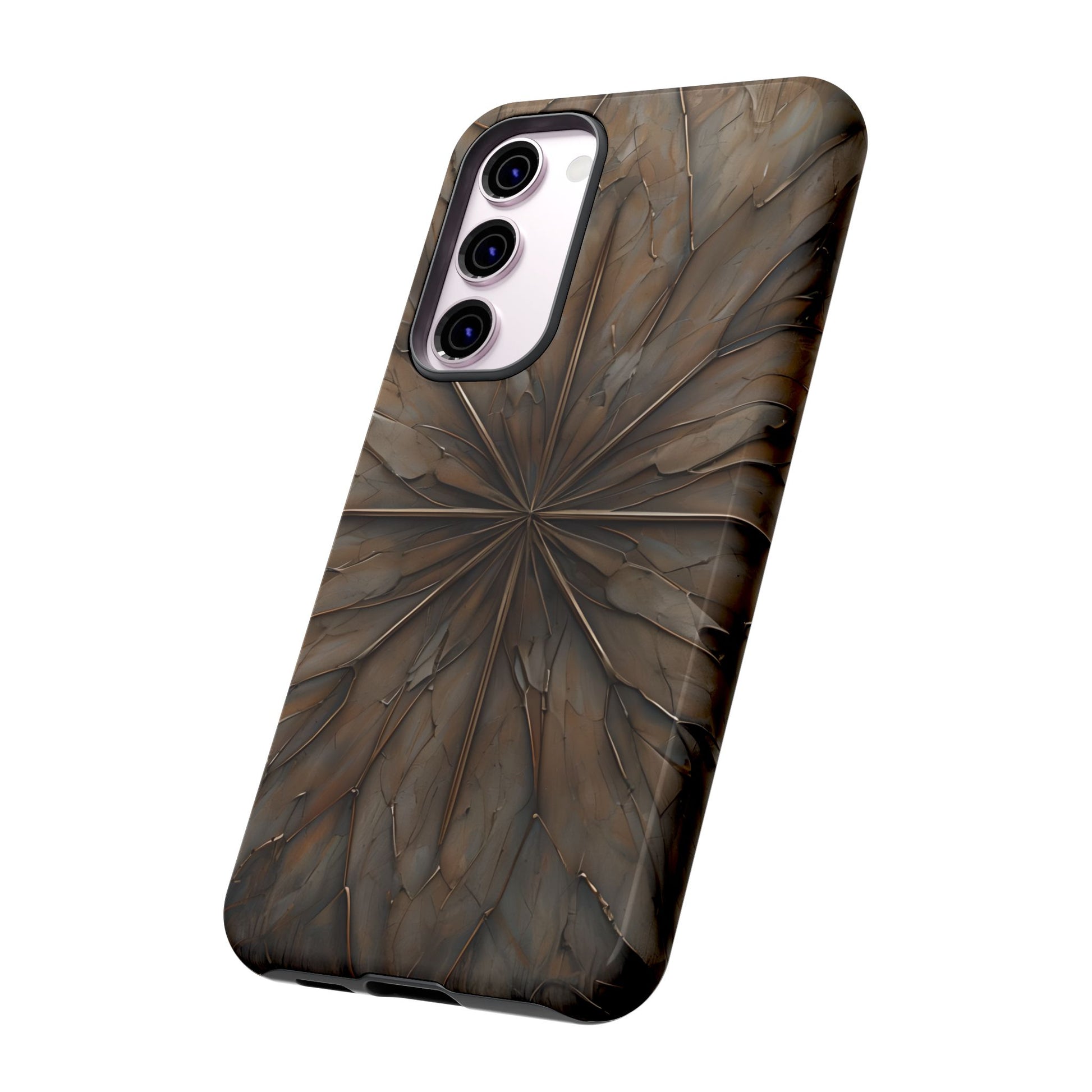 Earthstone Mandala - Kaleidoscope Collection Artistic Taupe Burst - Samsung Galaxy S23 Plus Tough Phone Case