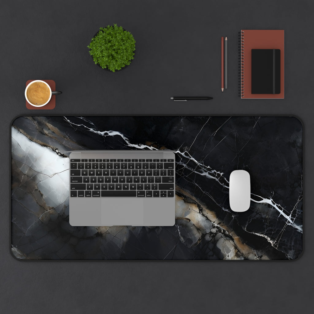 Obsidian Vein Designer Desk Mat - Premium Office Desk Pad, 3 Sizes Available, Artistic Workspace Protection