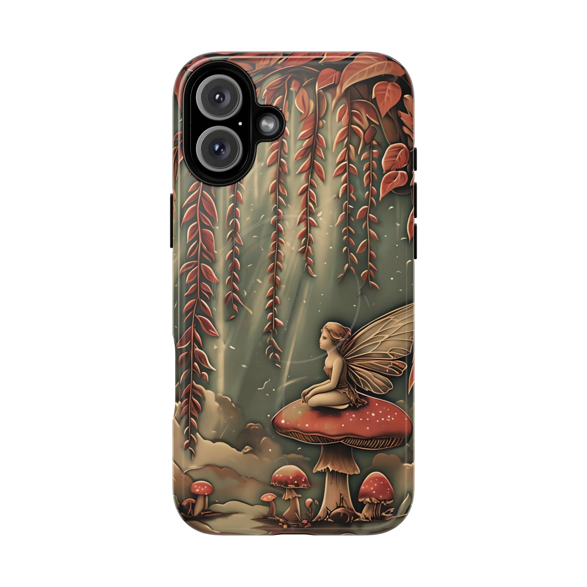 Willow Whisper - Tranquil Nature Art iPhone 16 Plus MagSafe Phone Case - Serene Willow Tree & Meditative Figure Design