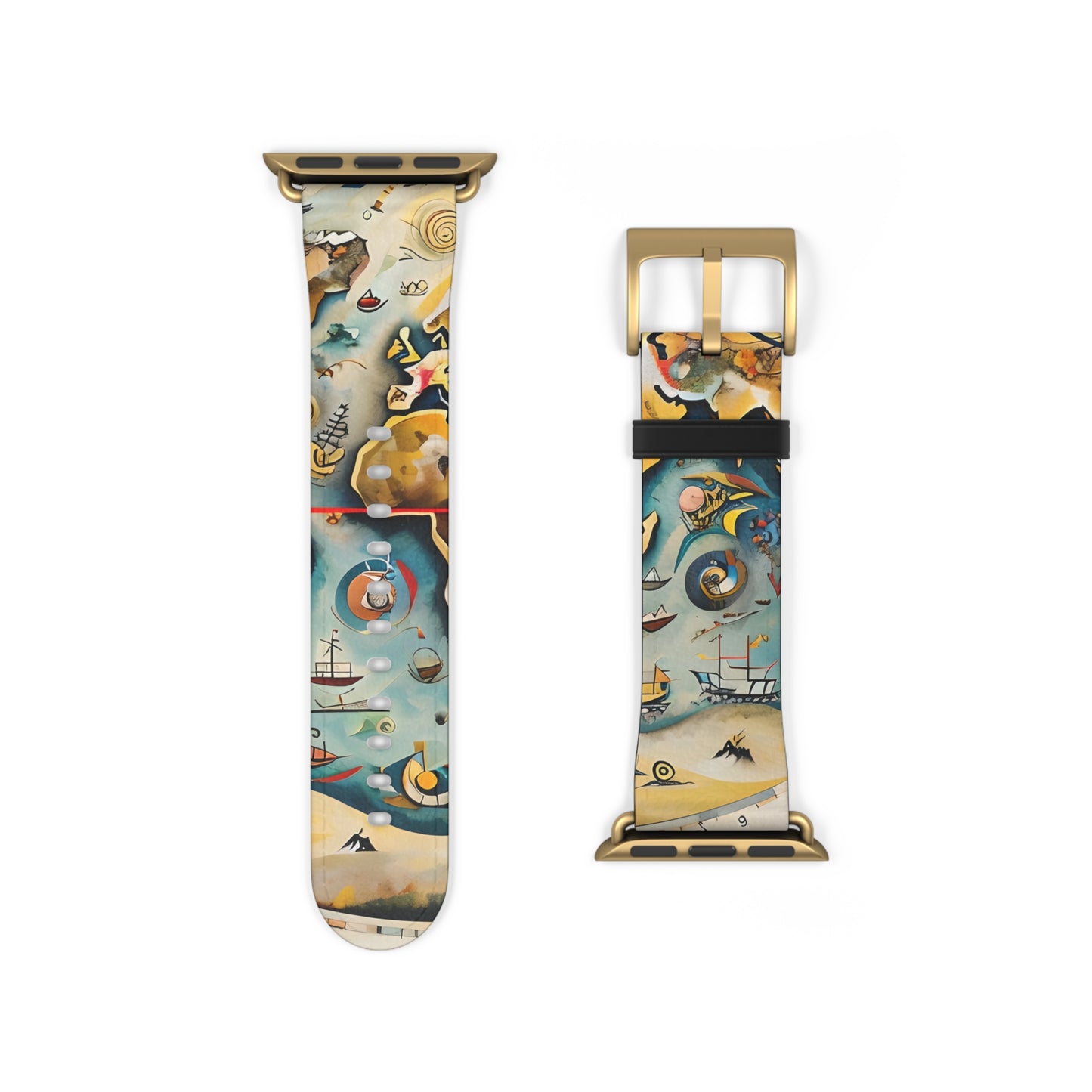 Celestial Map Apple Watch band strap with gold clasp featuring ornate celestial map artwork with stars and planetary symbols