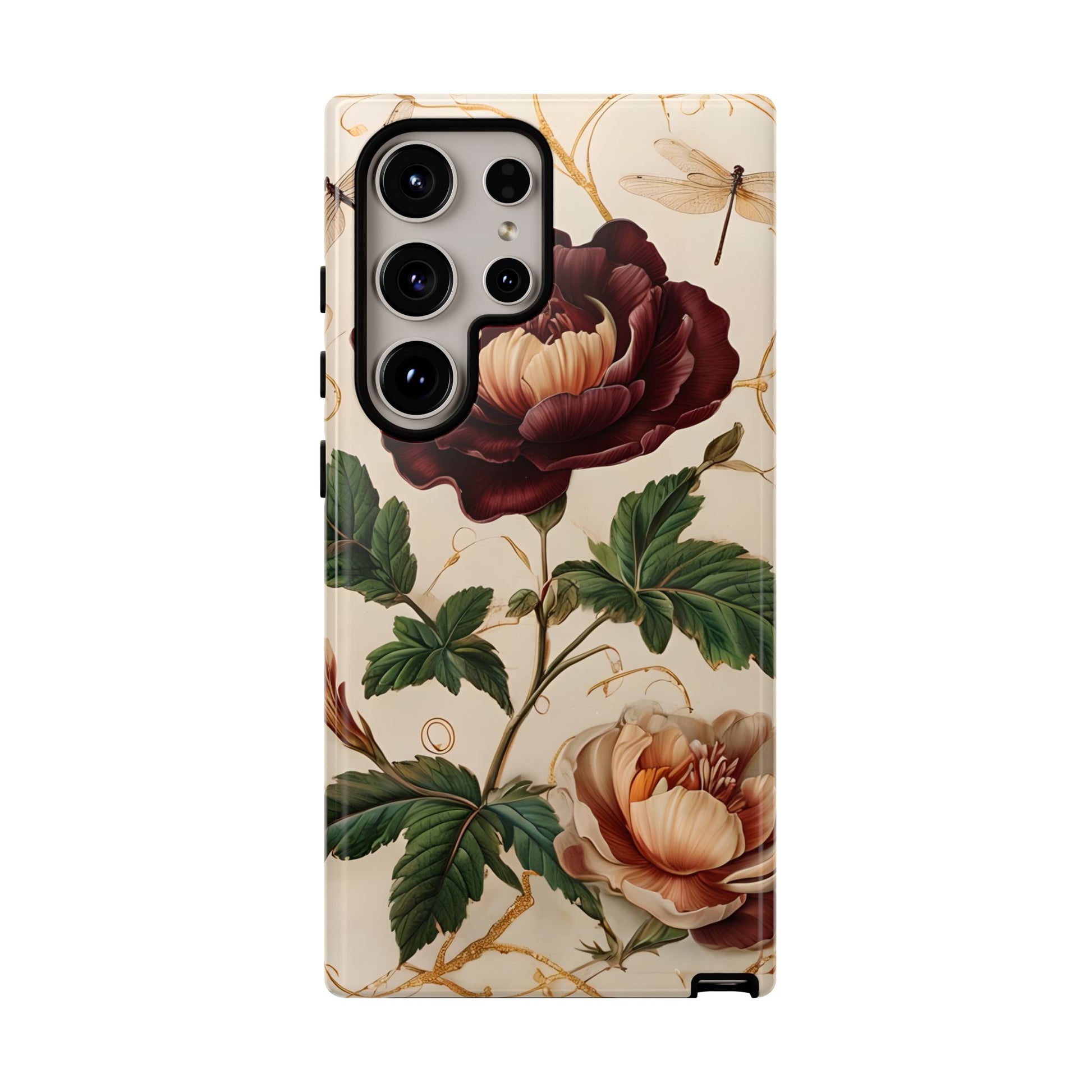 Vintage Burgundy Rose - Elegant Floral Samsung Galaxy S24 Ultra Phone Case - Classic Painterly Rose Design
