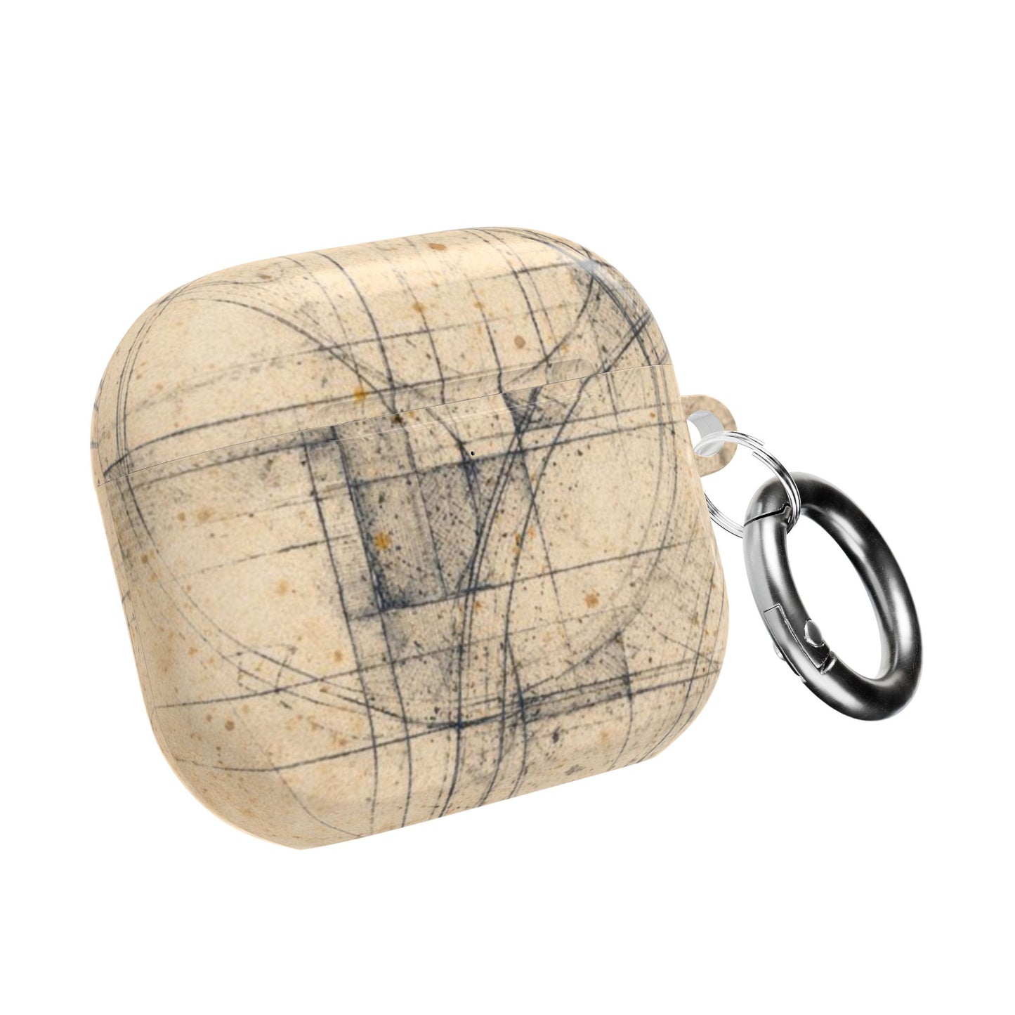 Architectural Parchment Blueprint AirPods Case - Minimalist Technical Sketch Design for Gen 1–4 & Pro