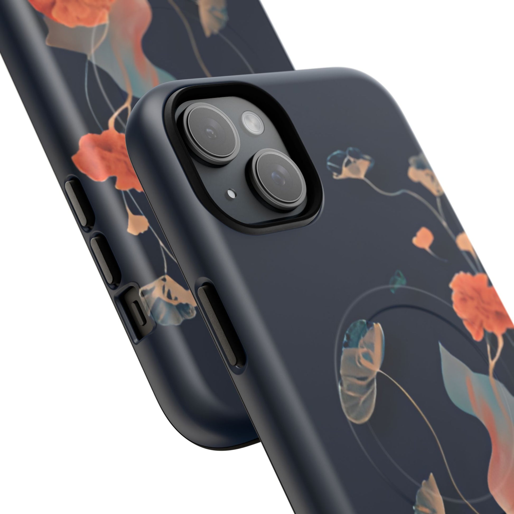 Lotus Reverie - Elegant Artistic Floral iPhone 15 Plus MagSafe Phone Case - Painterly Lotus Blossom Design