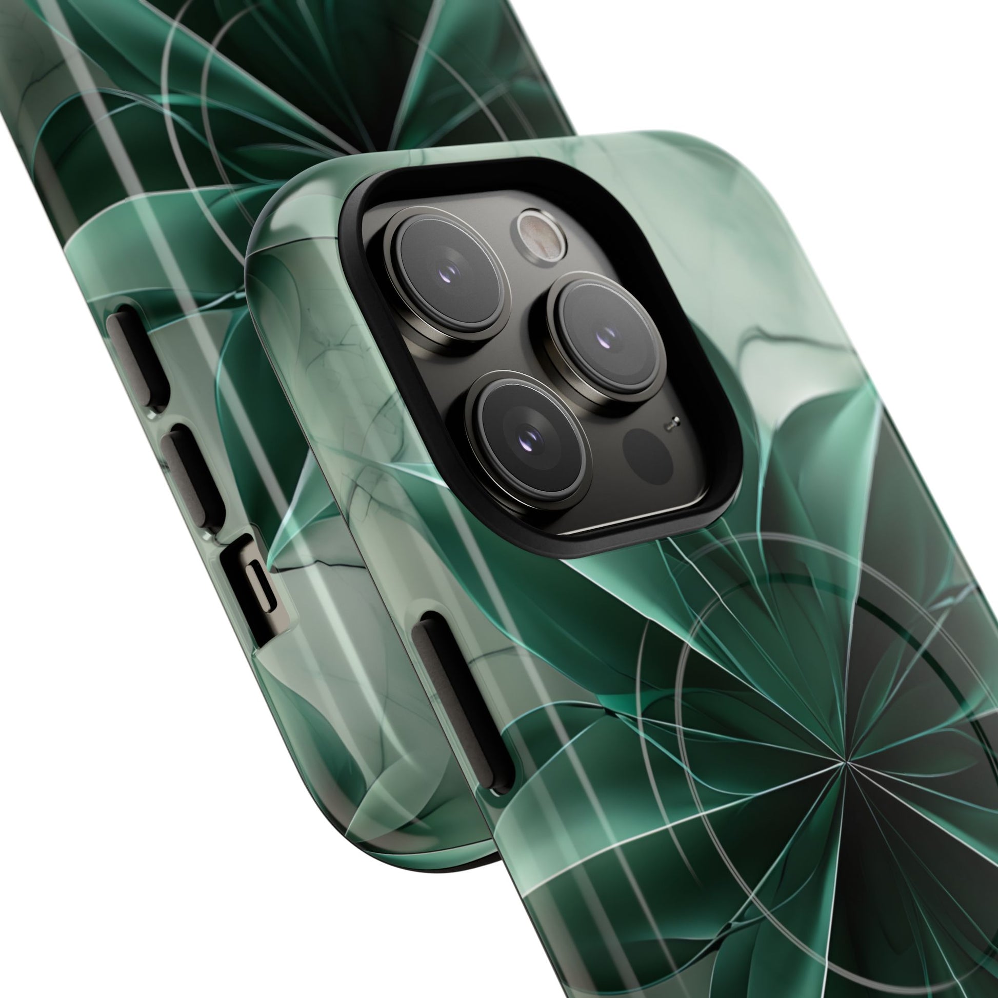 Emerald Bloom - iPhone 14 Pro MagSafe Phone Case - Rich Emerald Modern Design