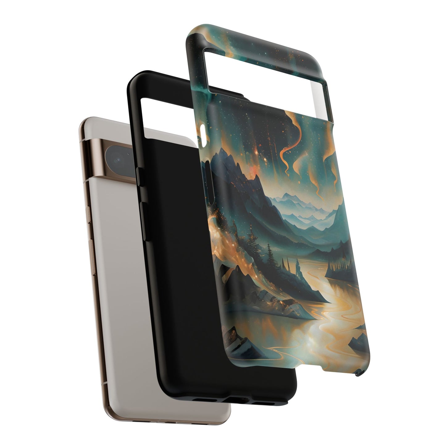 Aurora Dreamscape Tough Case for Google Pixel - Northern Lights Artistic Shockproof Cover, Elegant Protective Phone Case