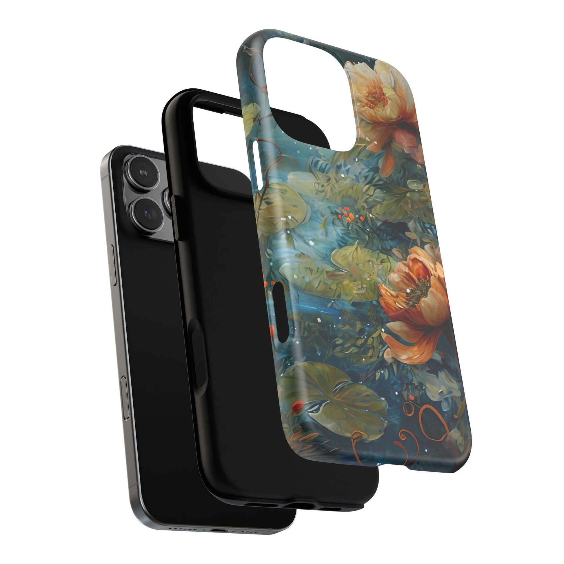 Waterlily Nocturne iPhone 16 Pro Max Case - Artistic Tough Cover - MagSafe Compatible - Premium Drop Protection