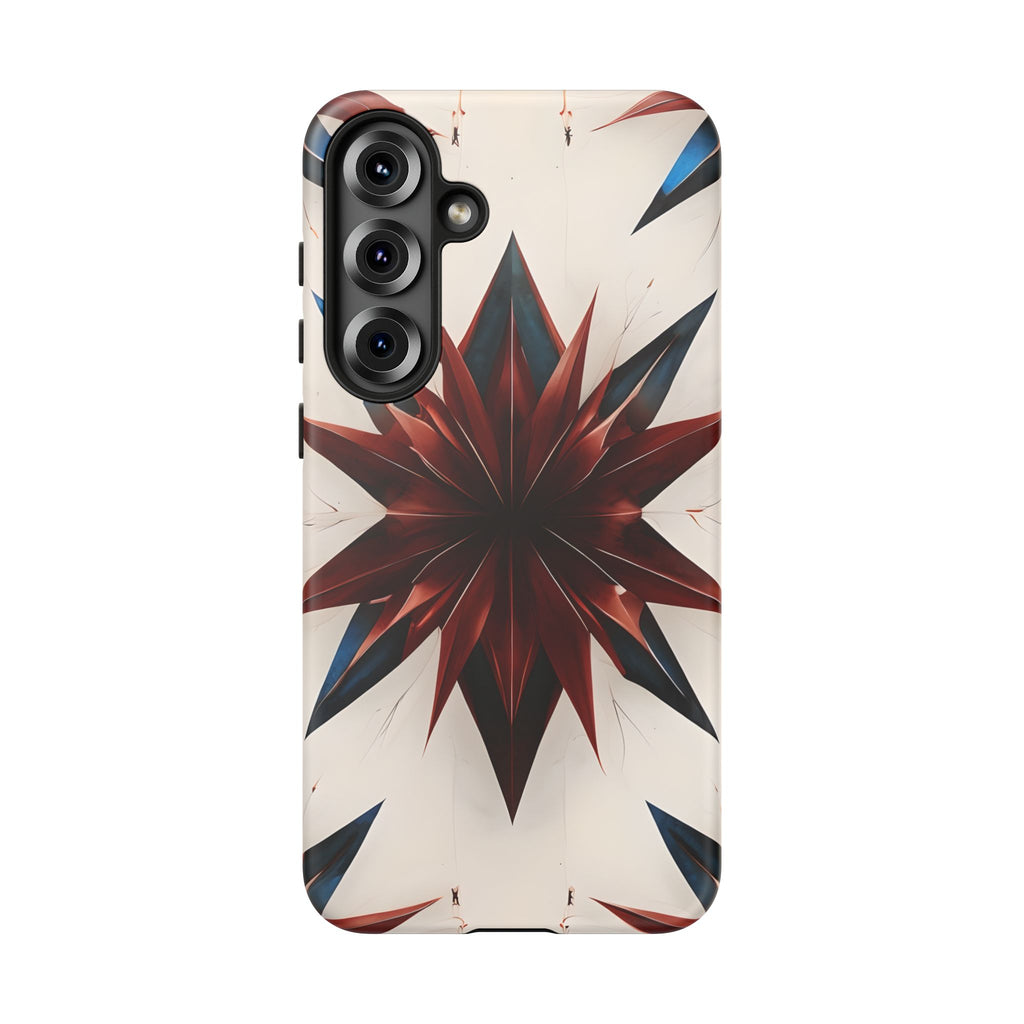 Garnet Starburst - Kaleidoscope Collection Gemstone Floral - Samsung Galaxy S25 Plus Tough Phone Case - Floral Burst Design