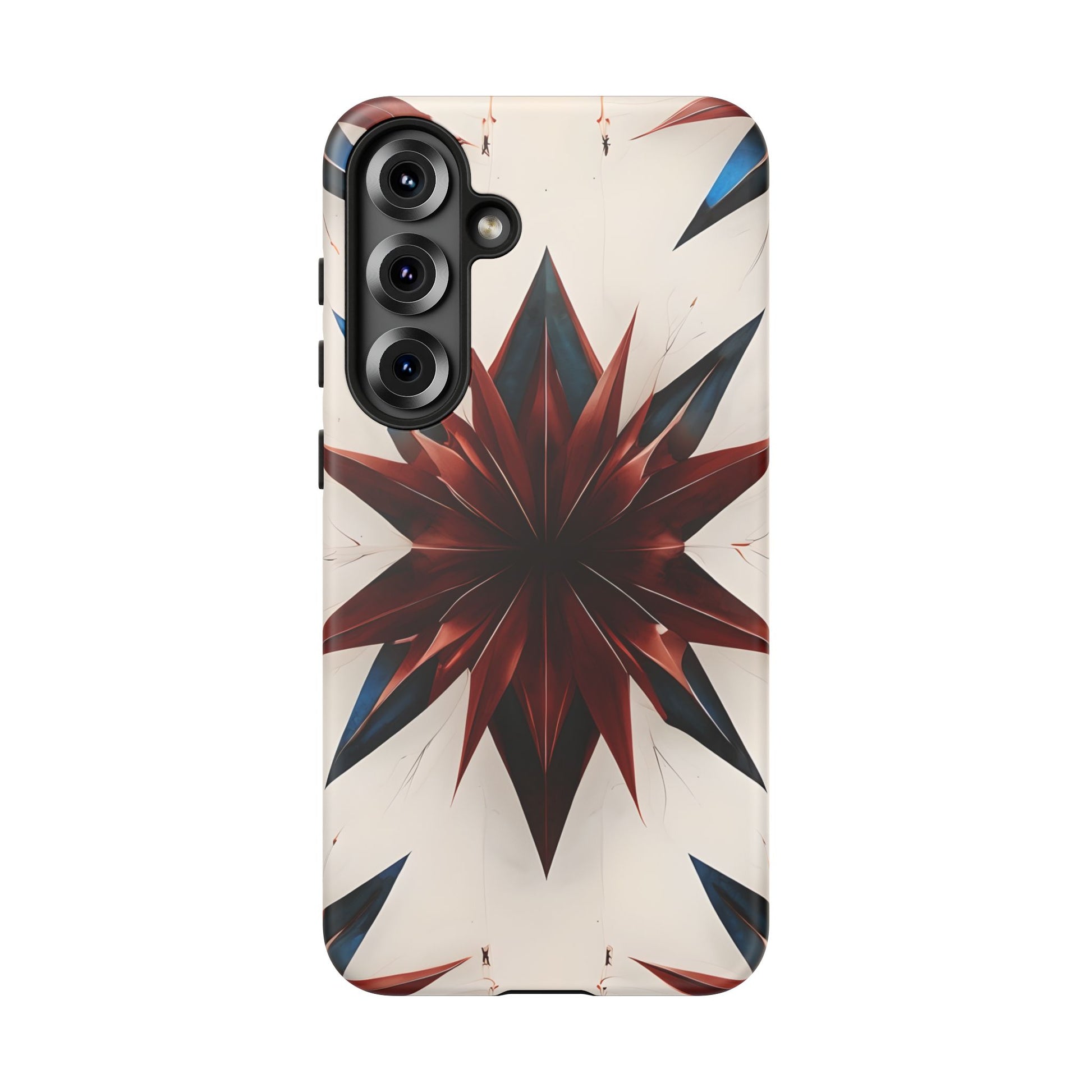 Garnet Starburst - Kaleidoscope Collection Gemstone Floral - Samsung Galaxy S25 Plus Tough Phone Case - Floral Burst Design