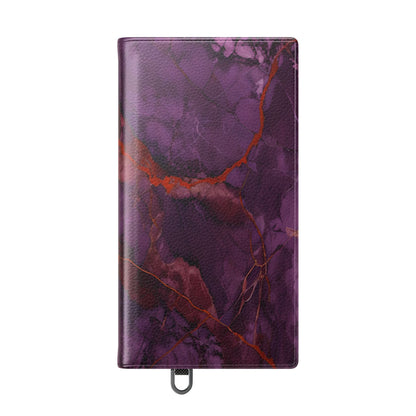 Amethyst Current Wallet Phone Case - Elegant Purple Marble Flip Cover for Samsung Galaxy