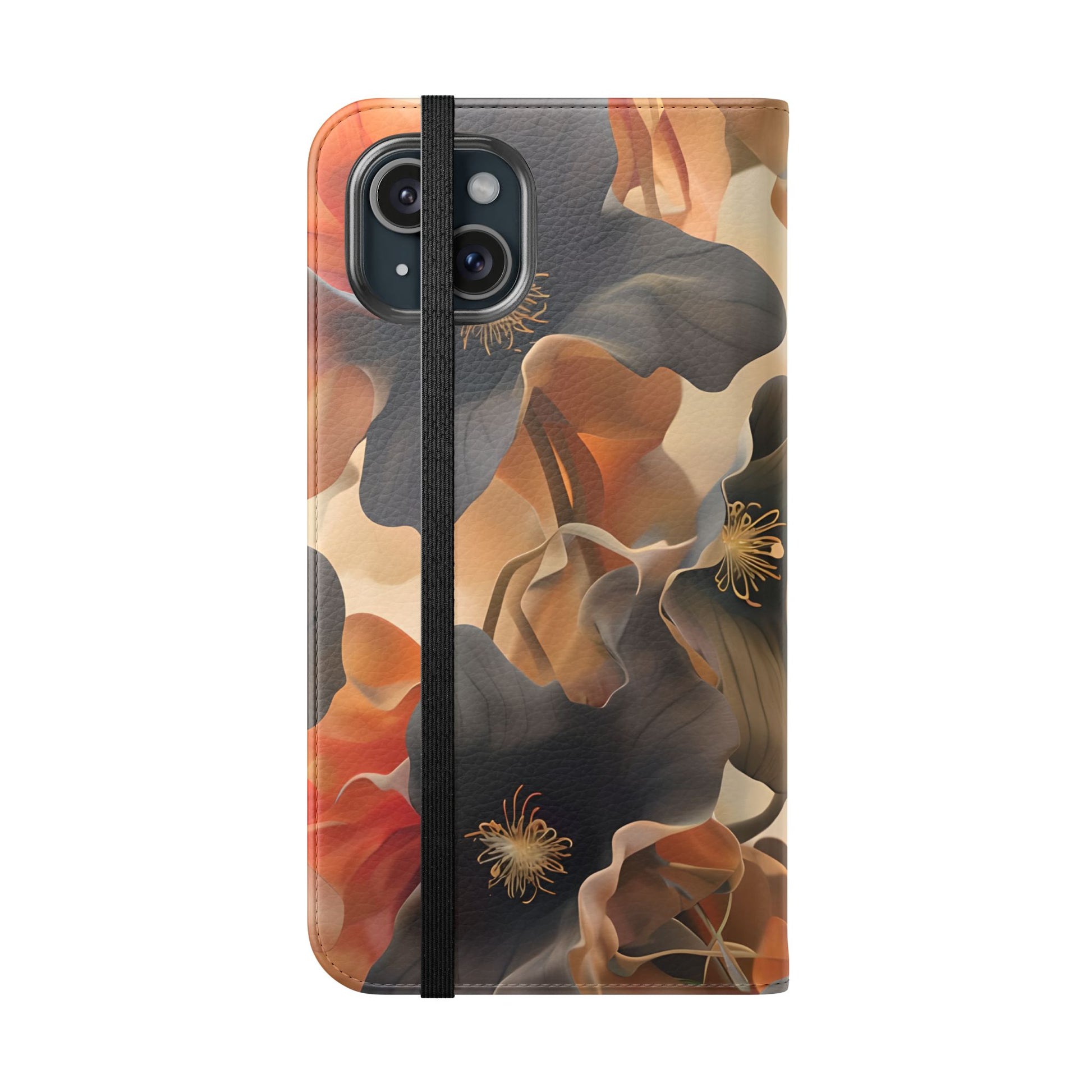 Autumn Ember Wallet Phone Case - Modern Primary Color Design - Flip Cover for iPhone 15 Plus