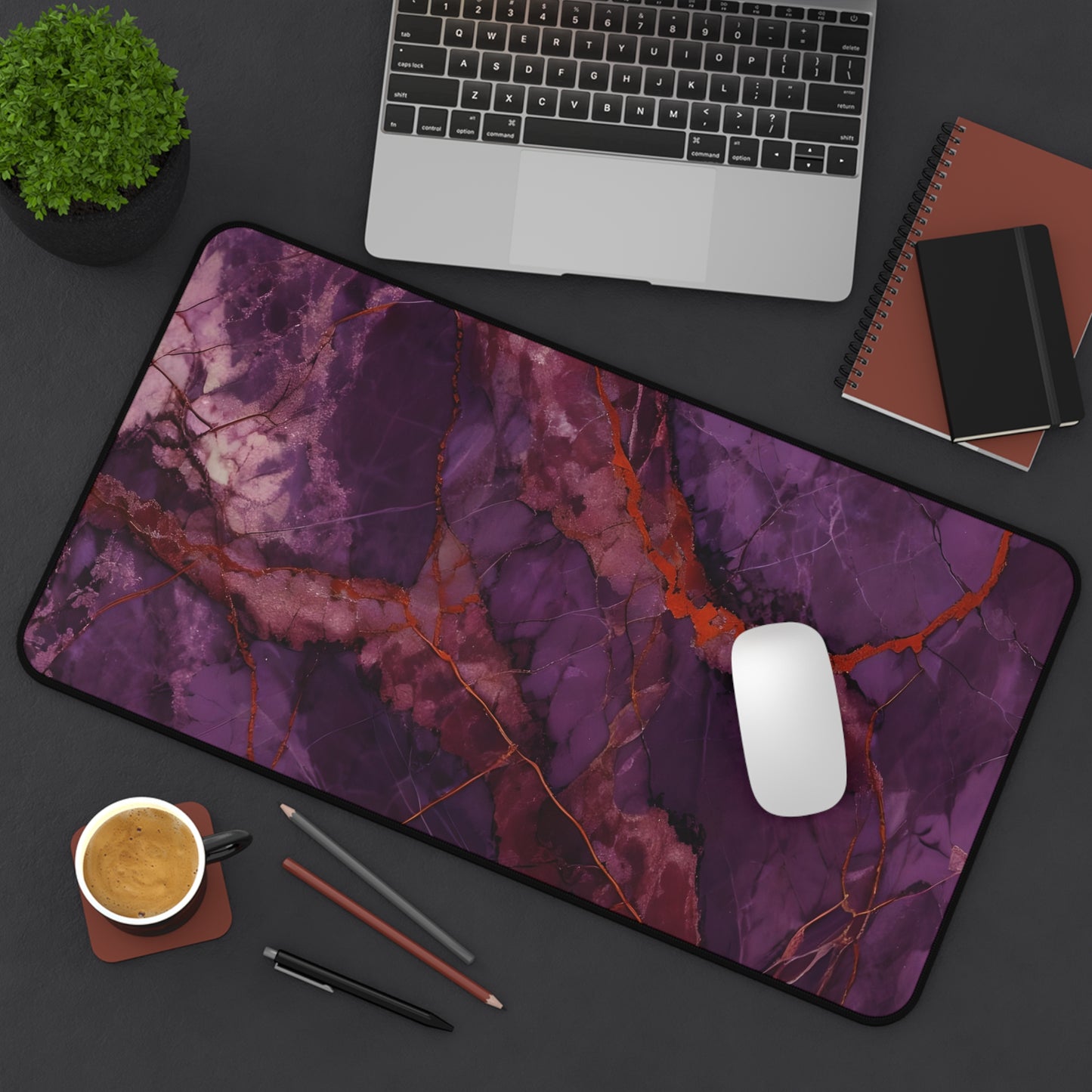 Amethyst Current Desk Mat - Premium Office Desk Pad, 3 Sizes Available, Artistic Workspace Protection