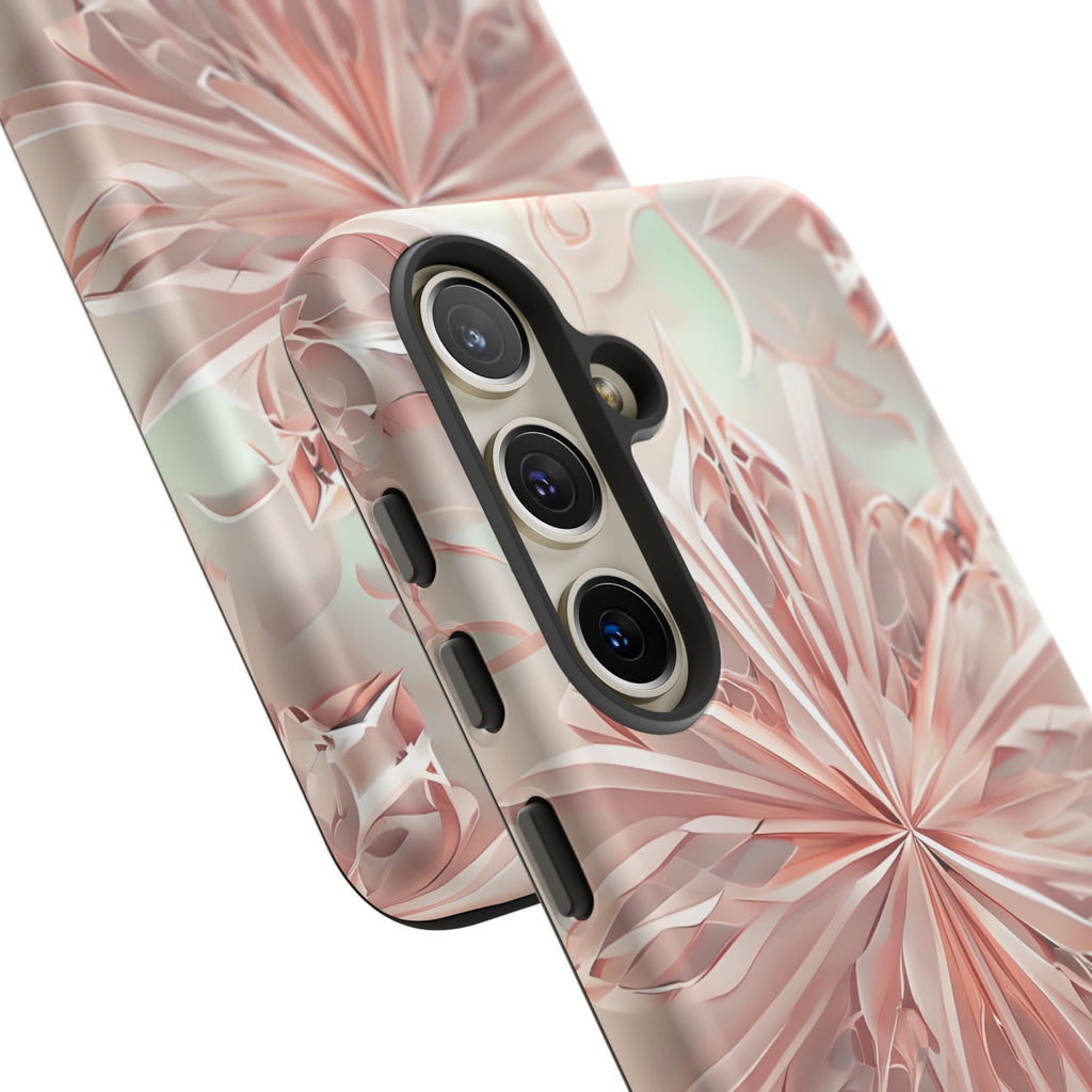 Blush Frost from our Kaleidoscope Collection - Samsung Galaxy S24 tough case - Soft Pink Geometric Floral Design