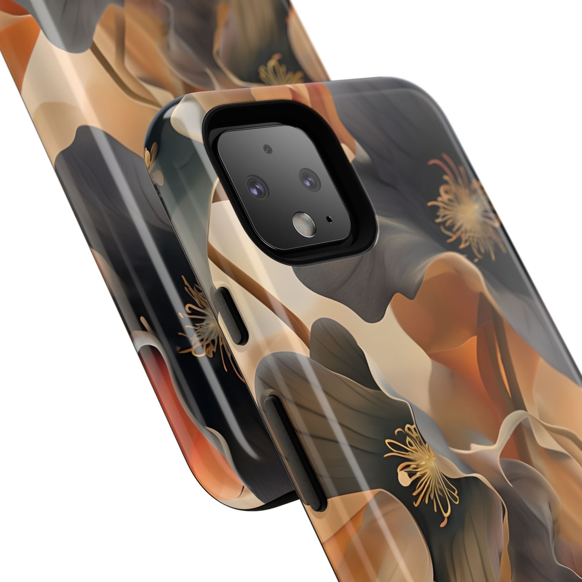 Autumn Ember - Moody Floral Art Google Pixel 4 Tough Phone Case - Warm Earthy Botanical Design