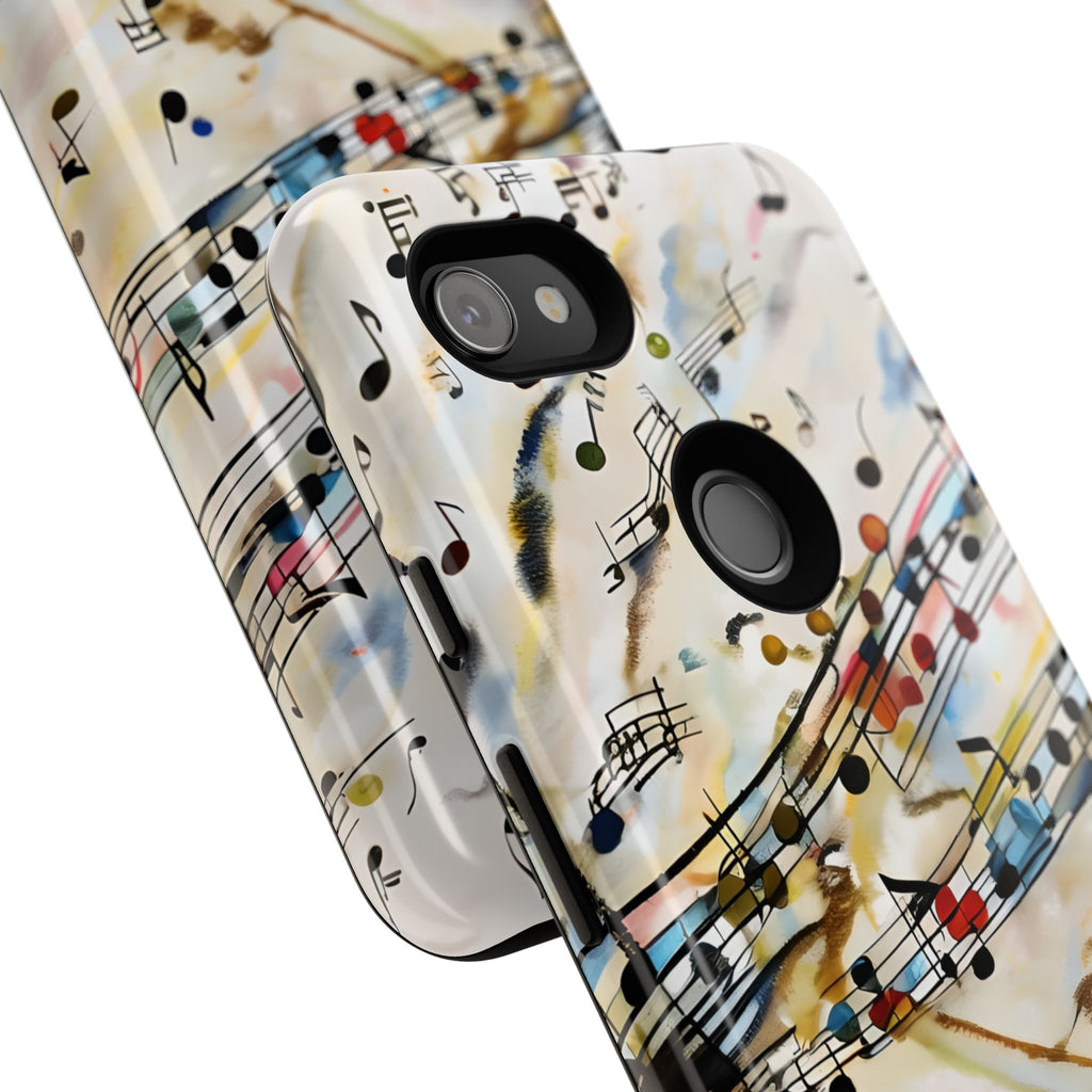 Melodic Flow Abstract Music Notes Tough Case for Google Pixel 3a XL - Shockproof Phone Cover