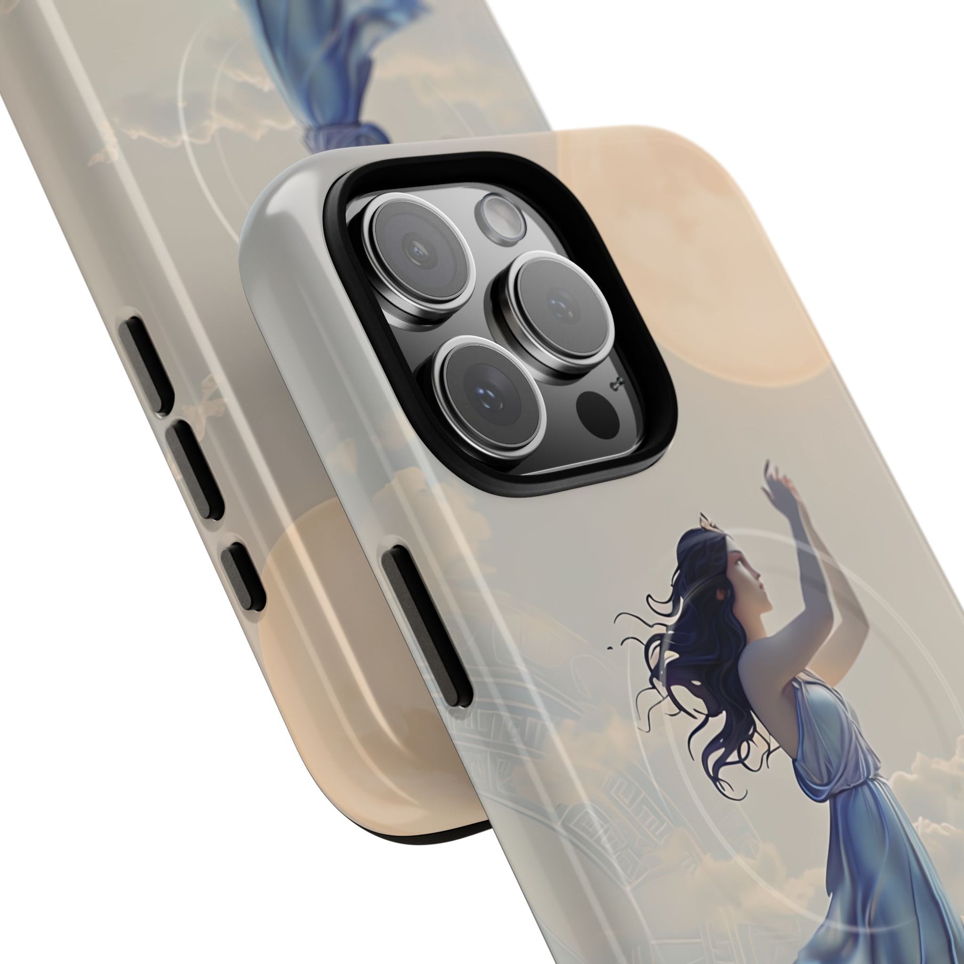 Moonlit Ascend - Ethereal Celestial Art iPhone 16 Pro Max MagSafe Phone Case -Dreamy Night Sky & Floating Woman Design