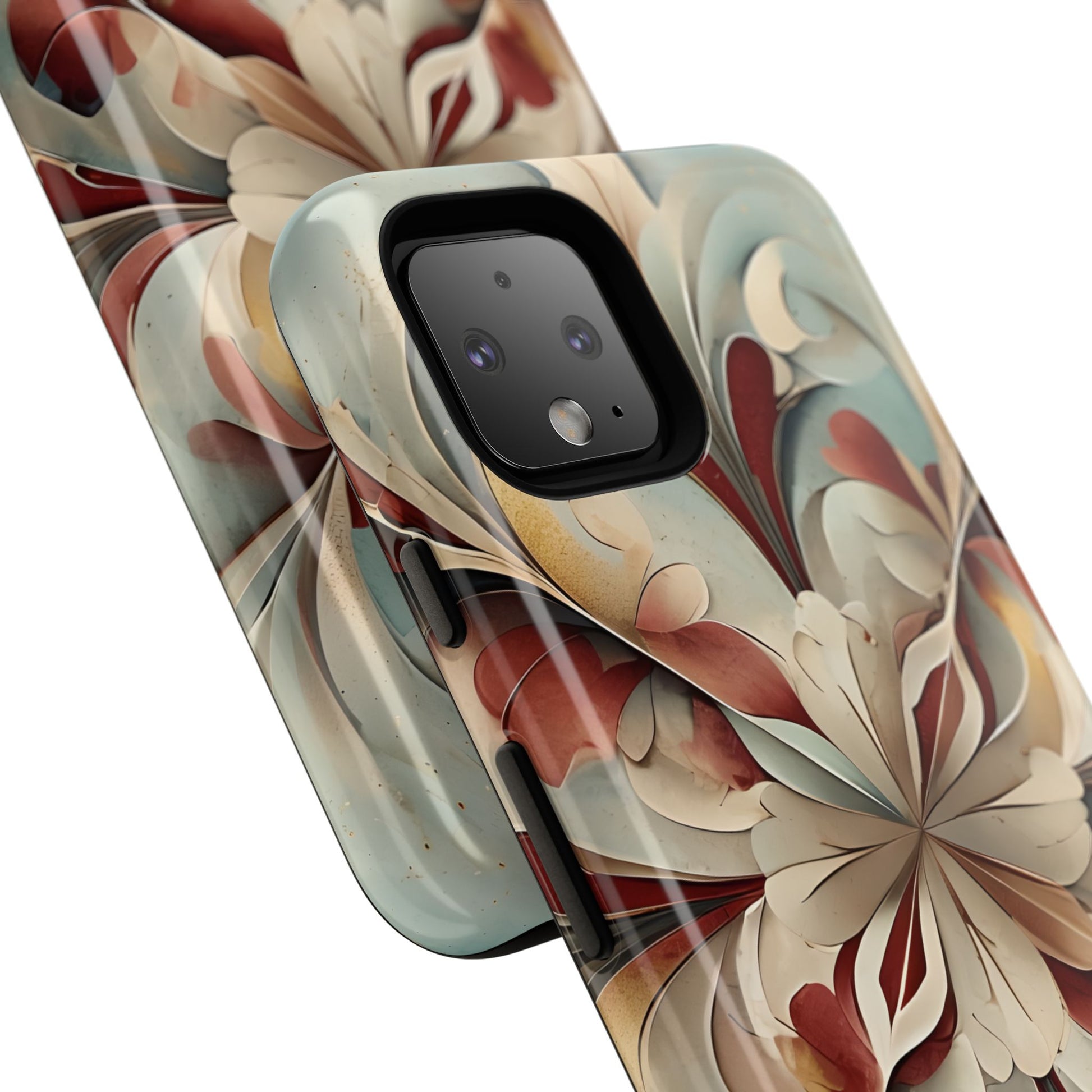 Vintage Baroque Blossom - Ornate Floral Art Google Pixel 4 Tough Phone Case - Elegant Baroque-Inspired Design