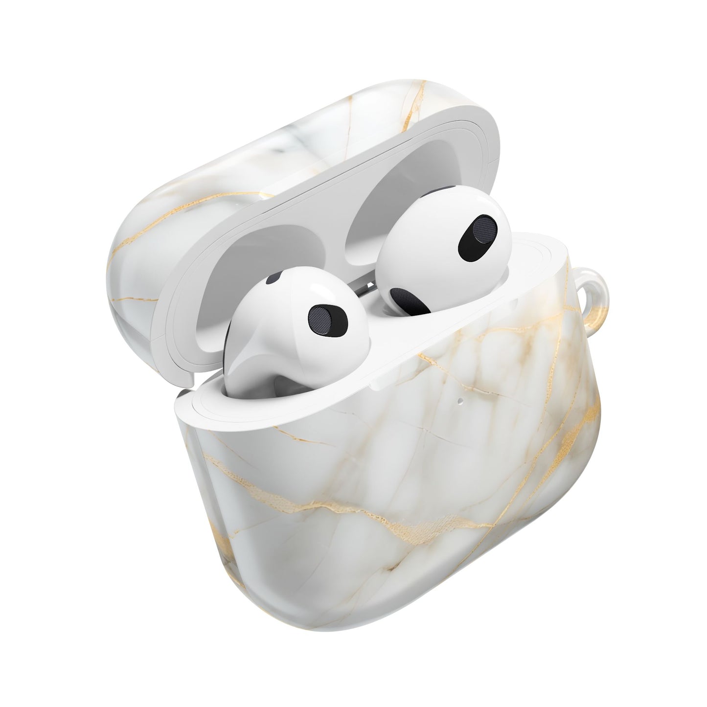 Golden Vein Marble AirPod Case - Gold and Ivory Marble Earbud Cover for Gen 1, 2, 3, Pro Gen 1 & 2