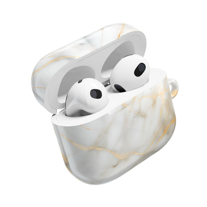 Golden Vein Marble AirPod Case - Gold and Ivory Marble Earbud Cover for Gen 1, 2, 3, Pro Gen 1 & 2