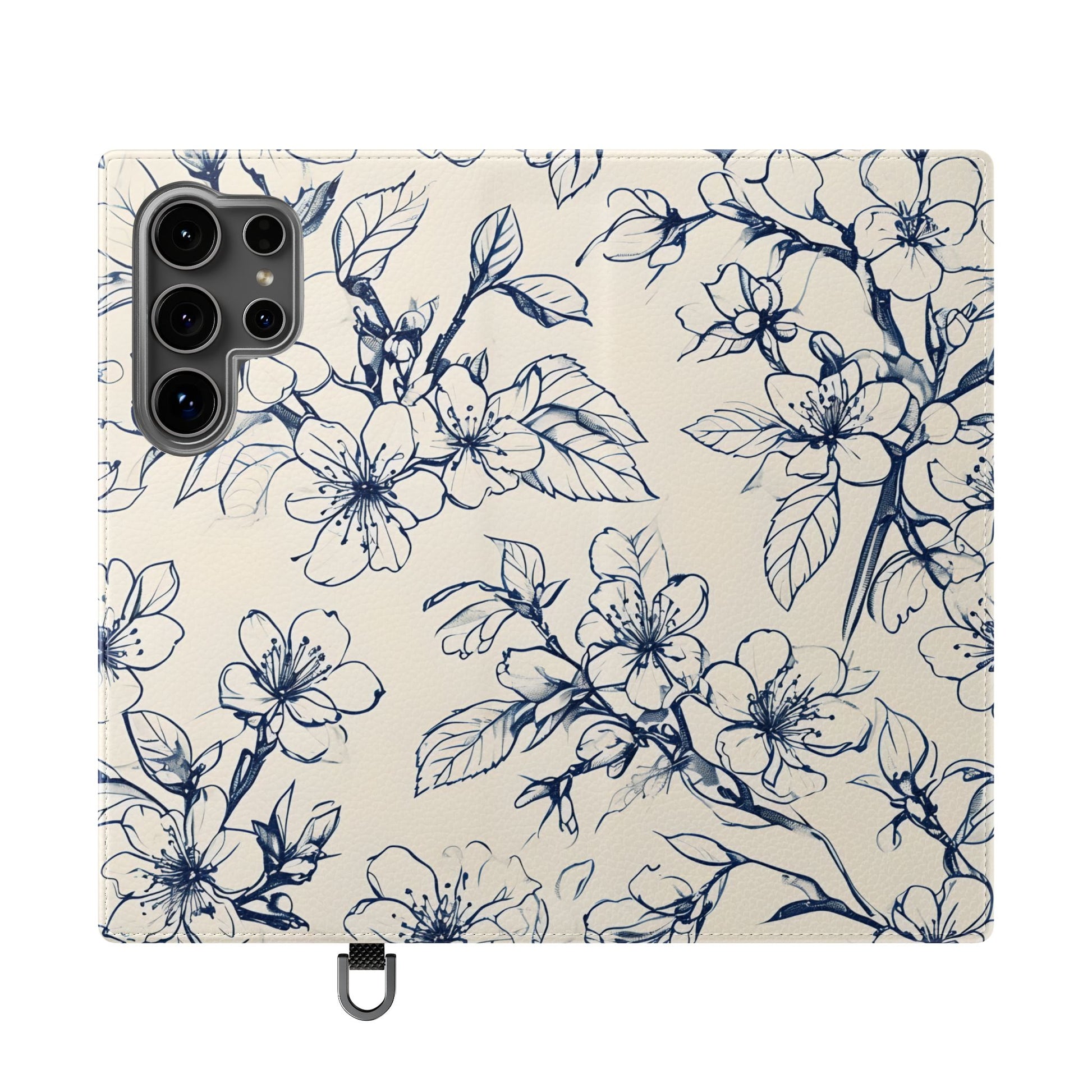 Blossom Sketch - Minimalist Floral Flip Phone Case for Samsung Galaxy S24 Ultra