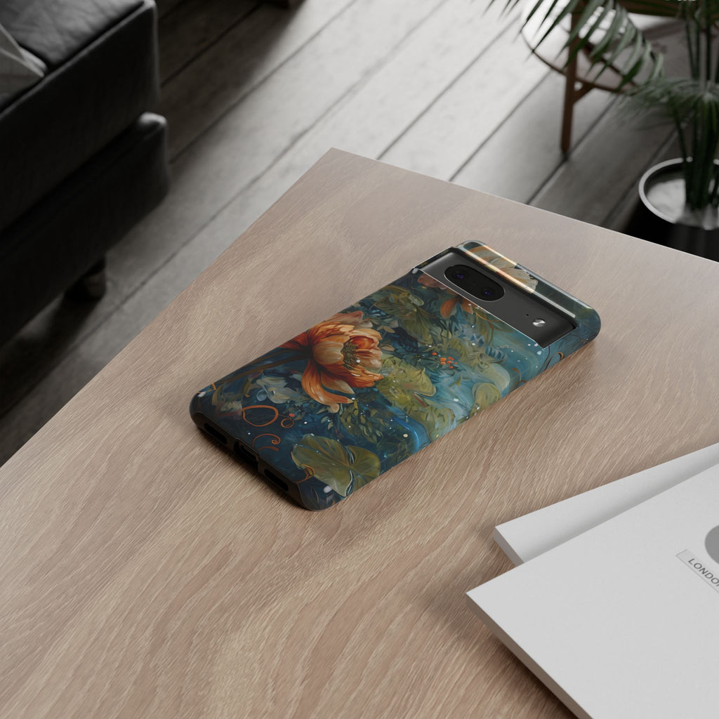 Waterlily Nocturne Tough Case for Google Pixel 7- Premium Artistic Shockproof Cover, Elegant Protective Phone Case