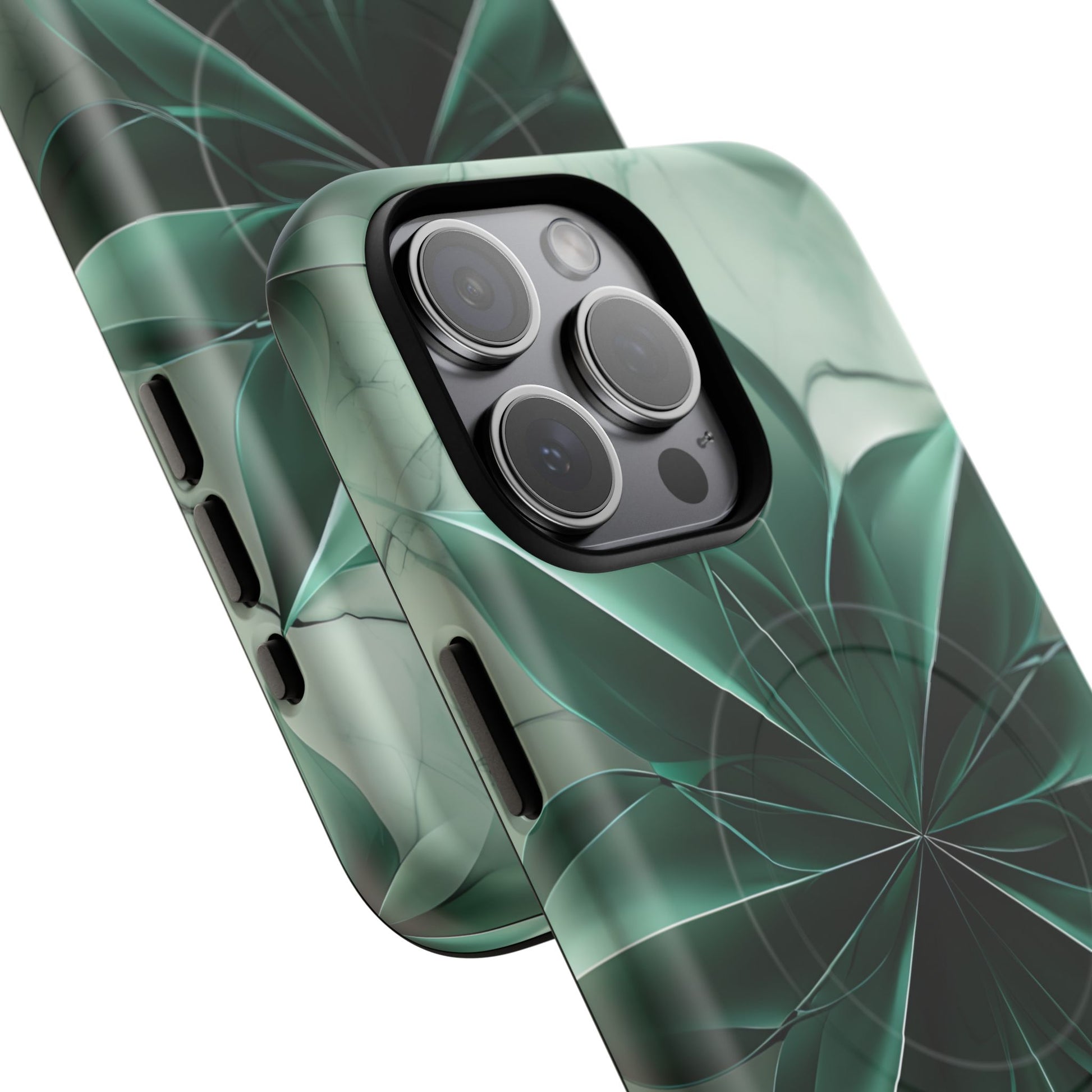 Emerald Bloom - iPhone 15 Pro Max MagSafe Phone Case - Rich Emerald Modern Design