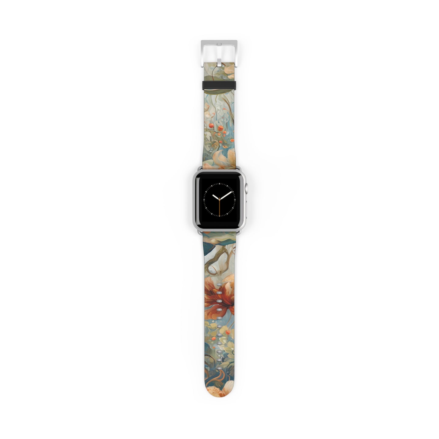 Waterlily Dreamscape Designer Apple Watch Band - Premium Custom Strap for Series 1-9, SE & Ultra - Artistic Vegan Leather