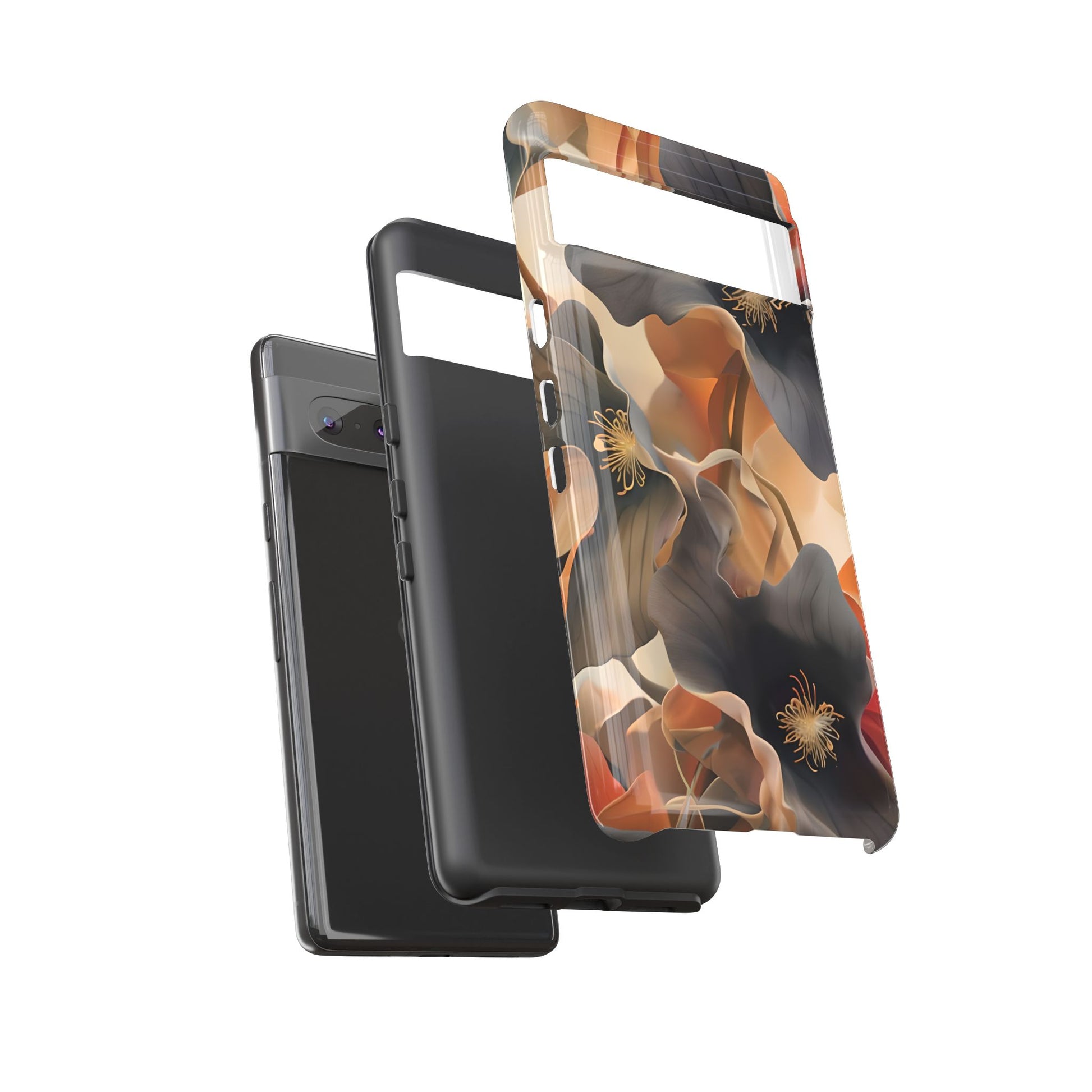 Autumn Ember - Moody Floral Art Google Pixel 7 Tough Phone Case - Warm Earthy Botanical Design