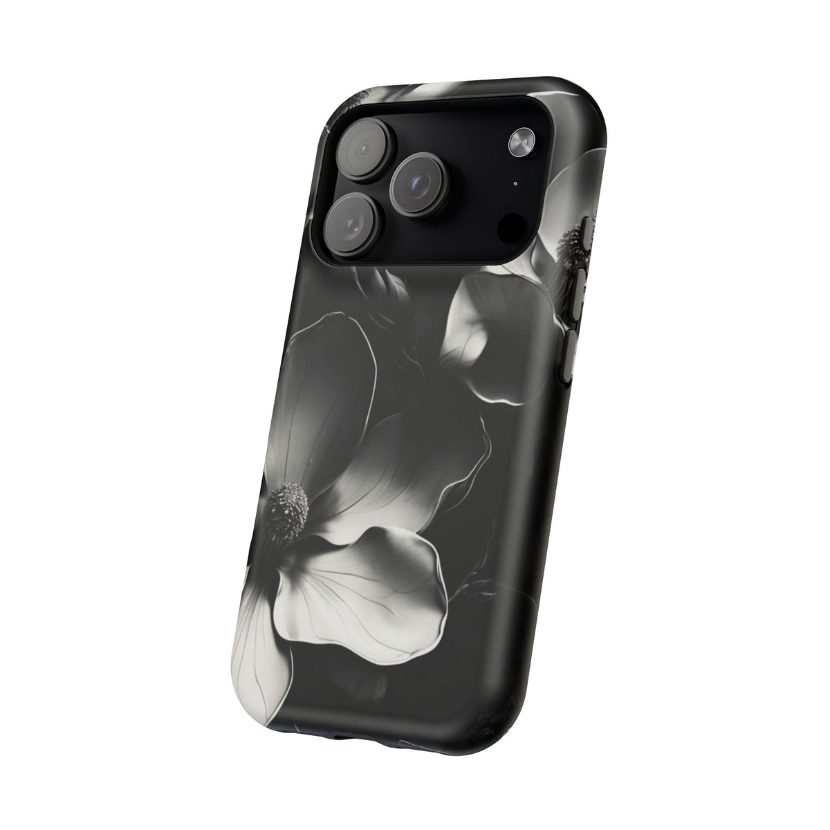 Monochrome Magnolia iPhone MagSafe Case