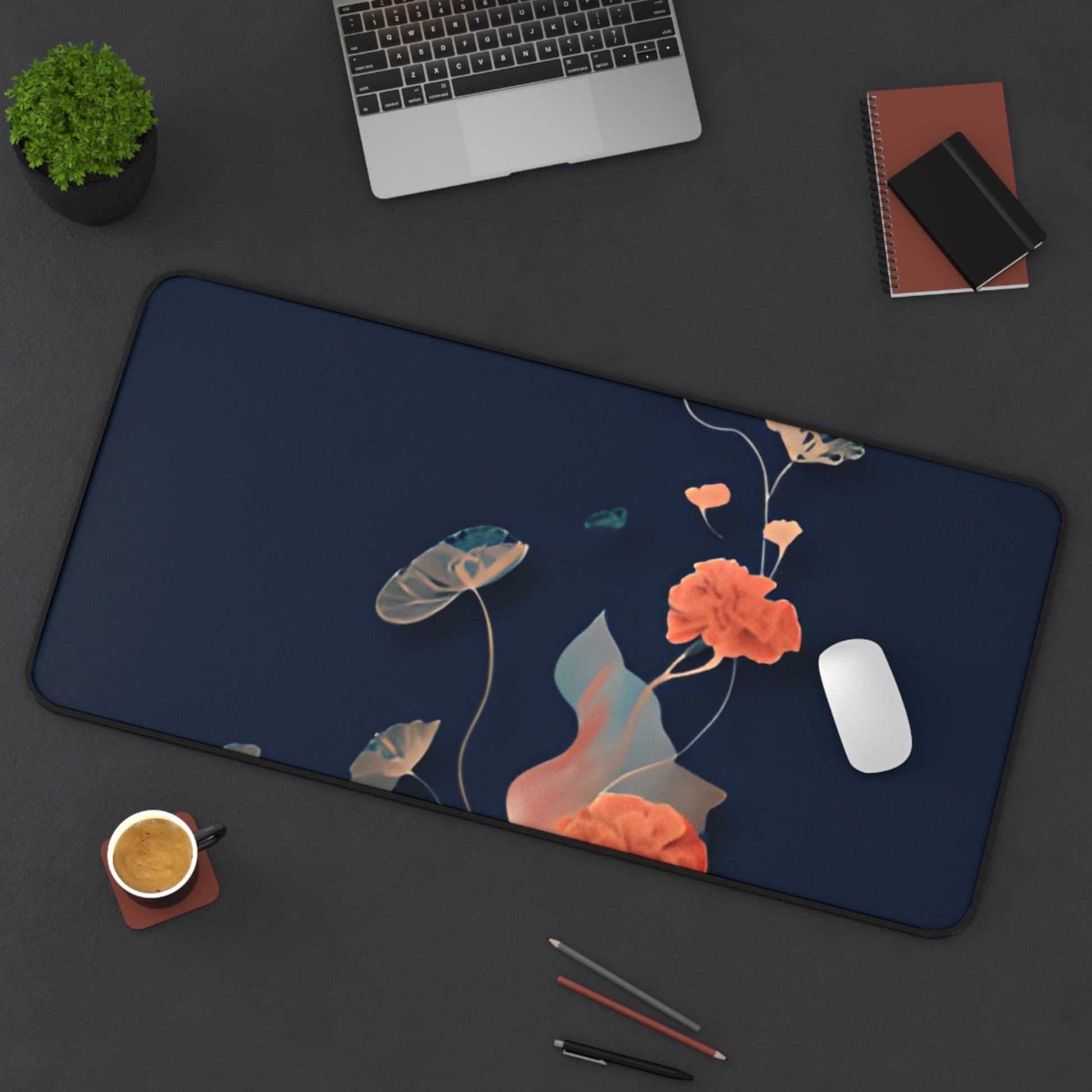 Lotus Reverie Desk Mat - Premium Office Desk Pad, 3 Sizes Available, Artistic Workspace Protection