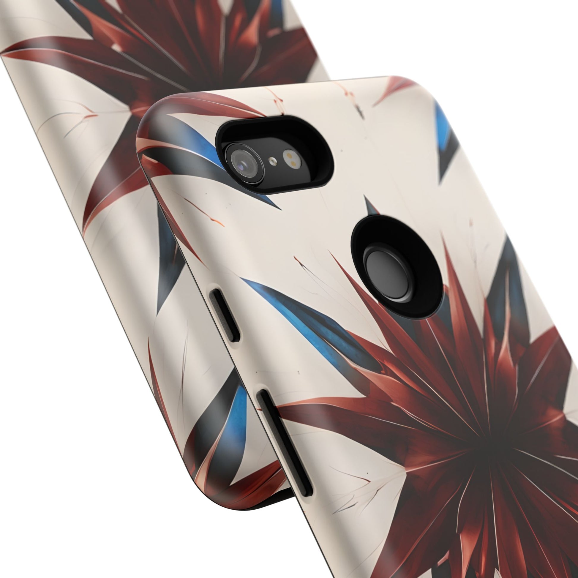 Garnet Starburst - Kaleidoscope Collection Gemstone Floral - Google Pixel 3XL Tough Phone Case - Floral Burst Design