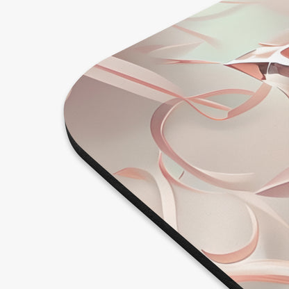 Close-up of Blush Frost mouse pad showing printed floral pattern detail
