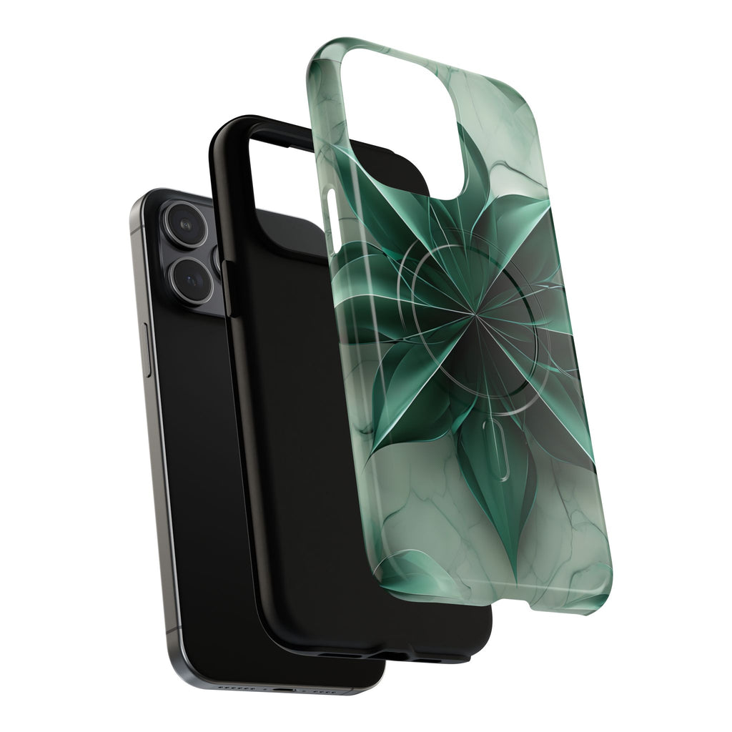 Emerald Bloom - iPhone 15 Pro Max MagSafe Phone Case - Rich Emerald Modern Design