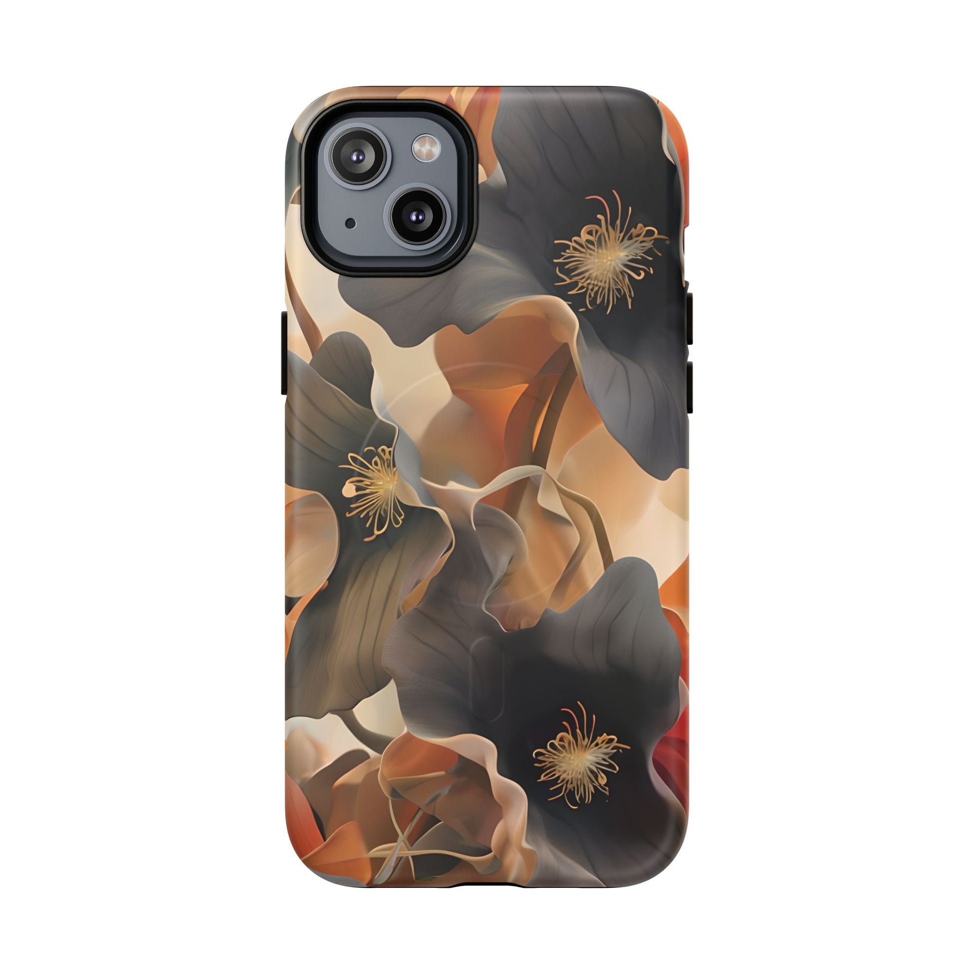 Autumn Ember - Moody Floral Art iPhone 14 Plus MagSafe Phone Case -Warm Earthy Botanical Design