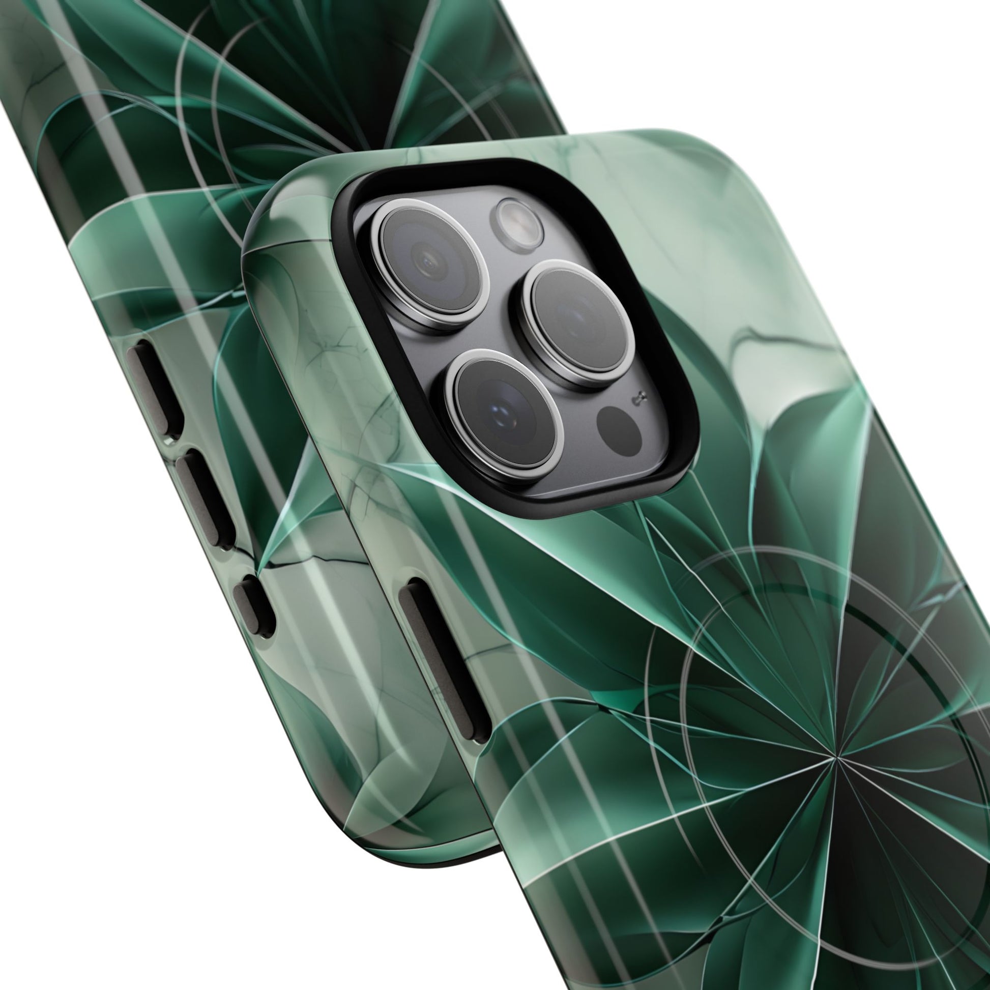 Emerald Bloom - iPhone 15 Pro Max MagSafe Phone Case - Rich Emerald Modern Design