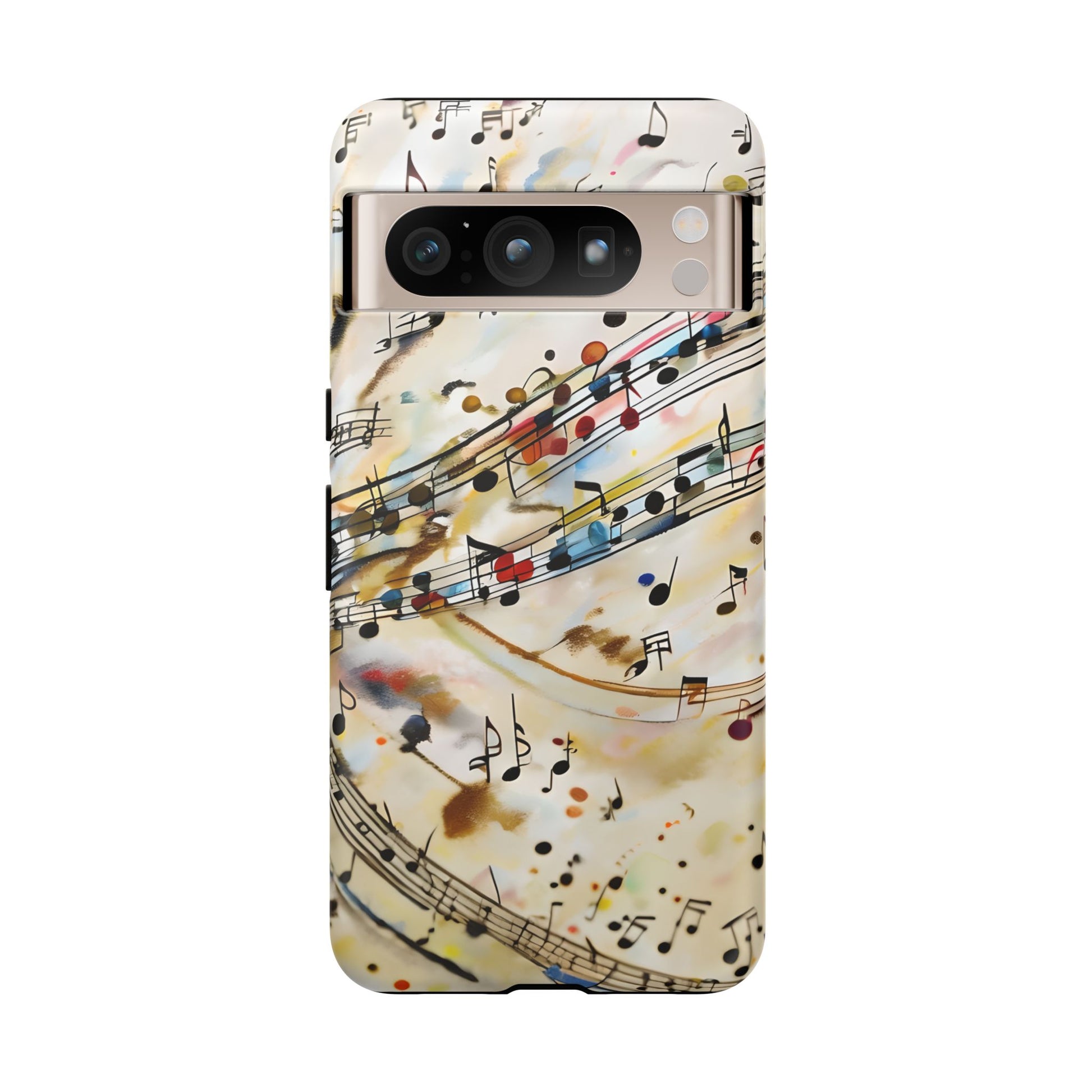 Melodic Flow Abstract Music Notes Tough Case for Google Pixel 8 Pro - Shockproof Phone Cover