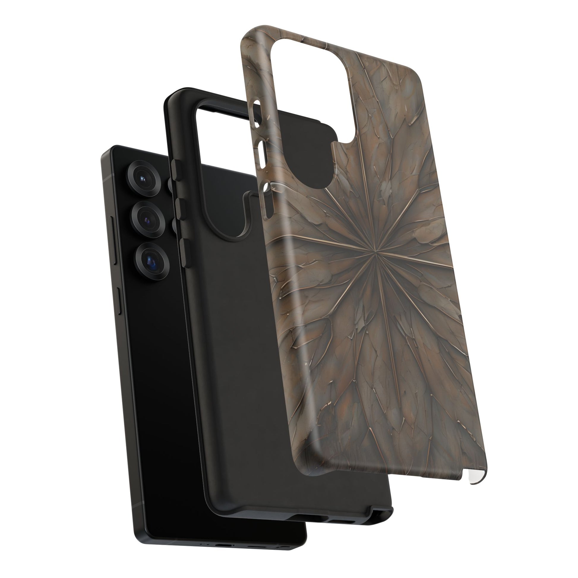 Earthstone Mandala - Kaleidoscope Collection Artistic Taupe Burst - Samsung Galaxy S25 Ultra Tough Phone Case