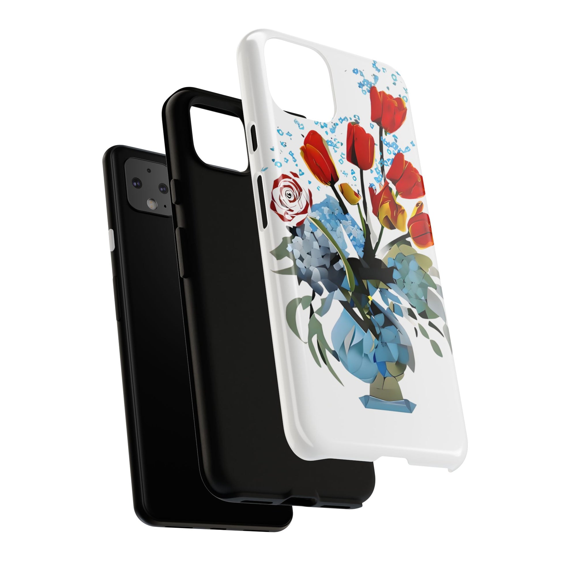 Bouquet Brilliance - Artistic Floral Google Pixel 4XL Tough Phone Case - Vibrant Tulip, Rose & Hydrangea Design