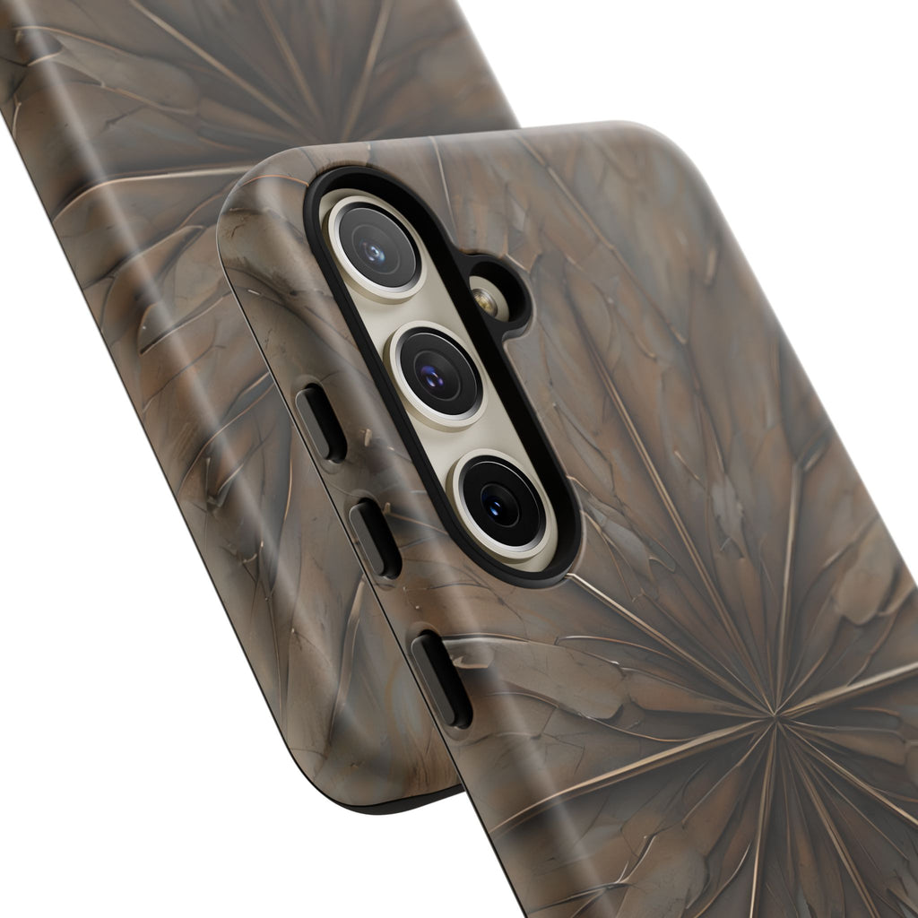 Earthstone Mandala - Kaleidoscope Collection Artistic Taupe Burst - Samsung Galaxy S24 Plus Tough Phone Case