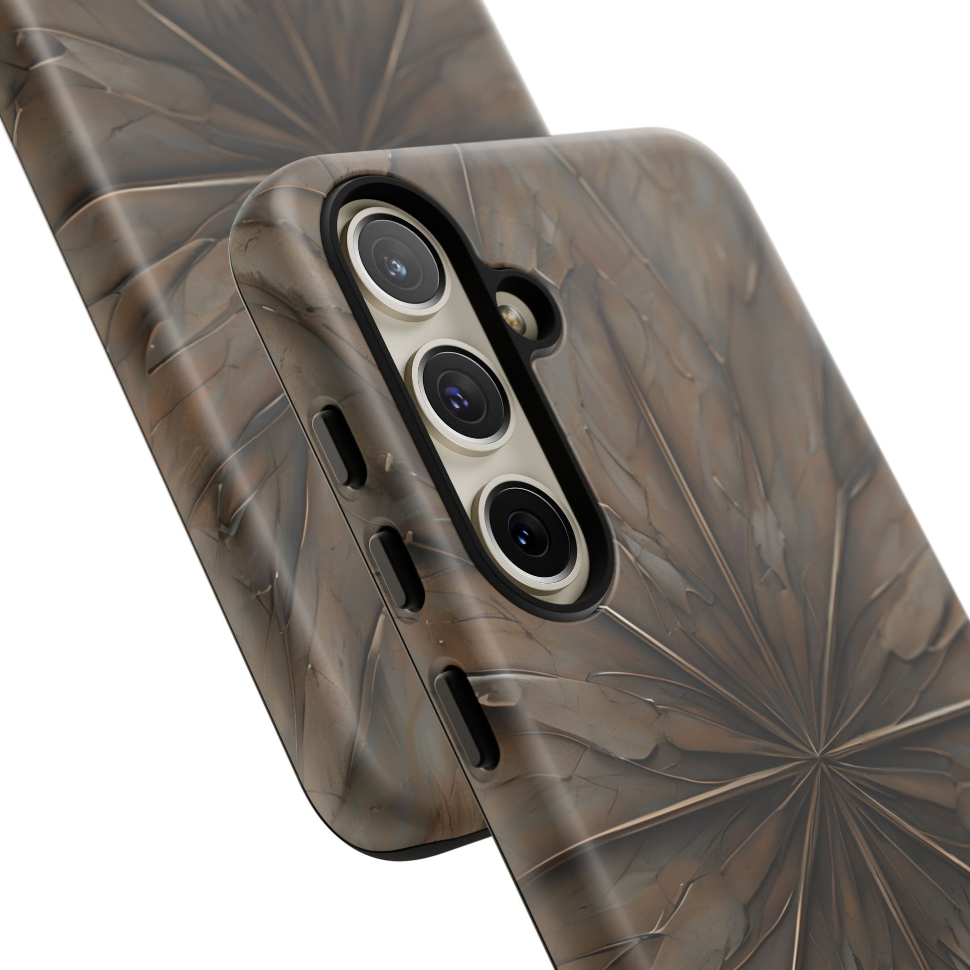 Earthstone Mandala - Kaleidoscope Collection Artistic Taupe Burst - Samsung Galaxy S24 Plus Tough Phone Case